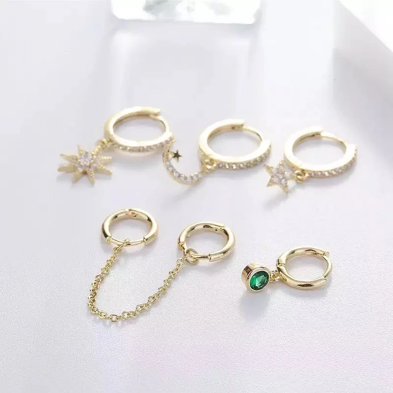 6 Piece Celestial Huggies Earring Set - LAST CHANCE! - Image 13