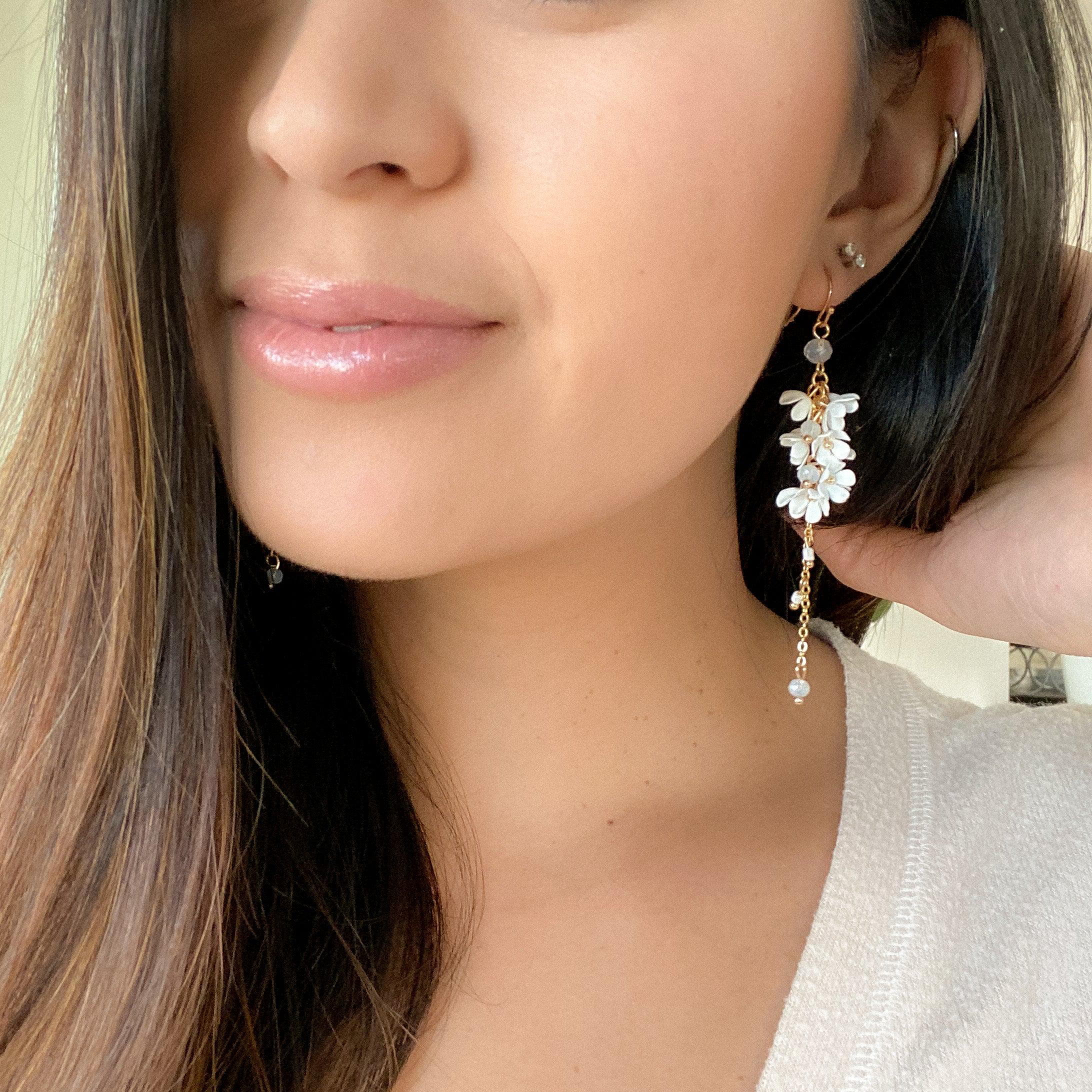 Angelica Flower Drop Earrings - 4 Colors LAST CHANCE! - Image 2