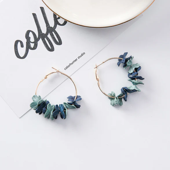 Anielle Flower Hoops Earrings - LAST CHANCE! - Image 11