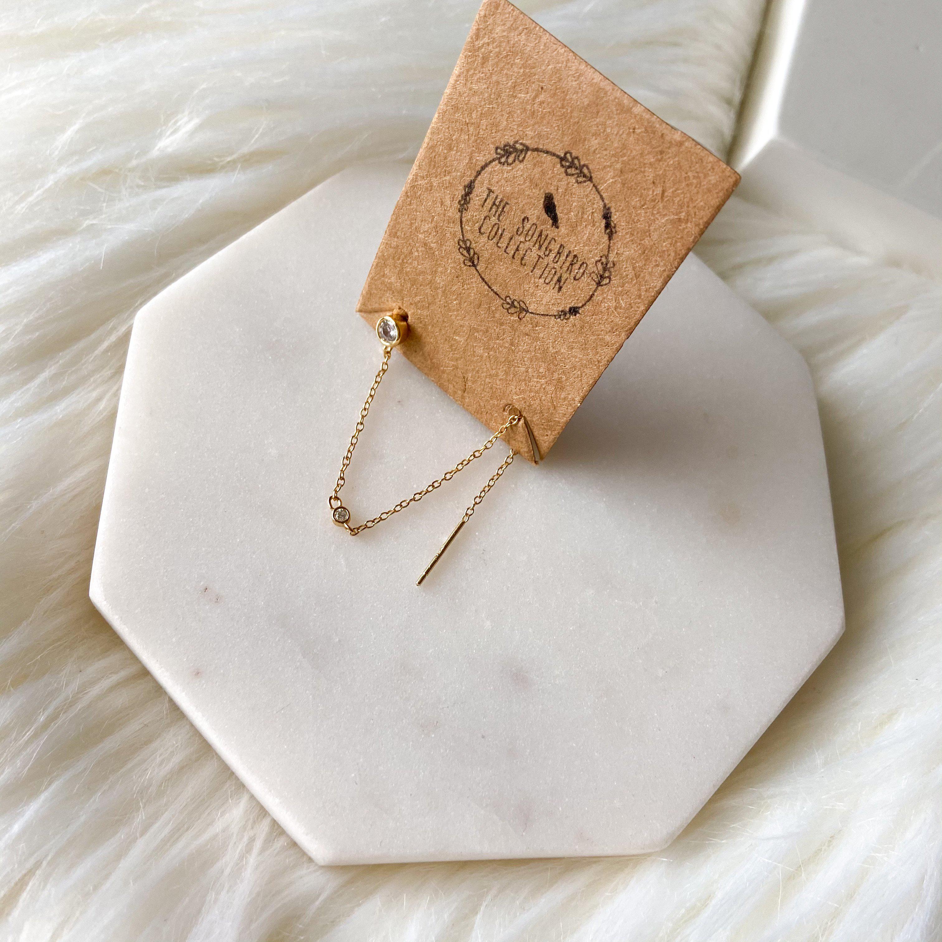 Ari Chain Link Threader Earring - Image 8