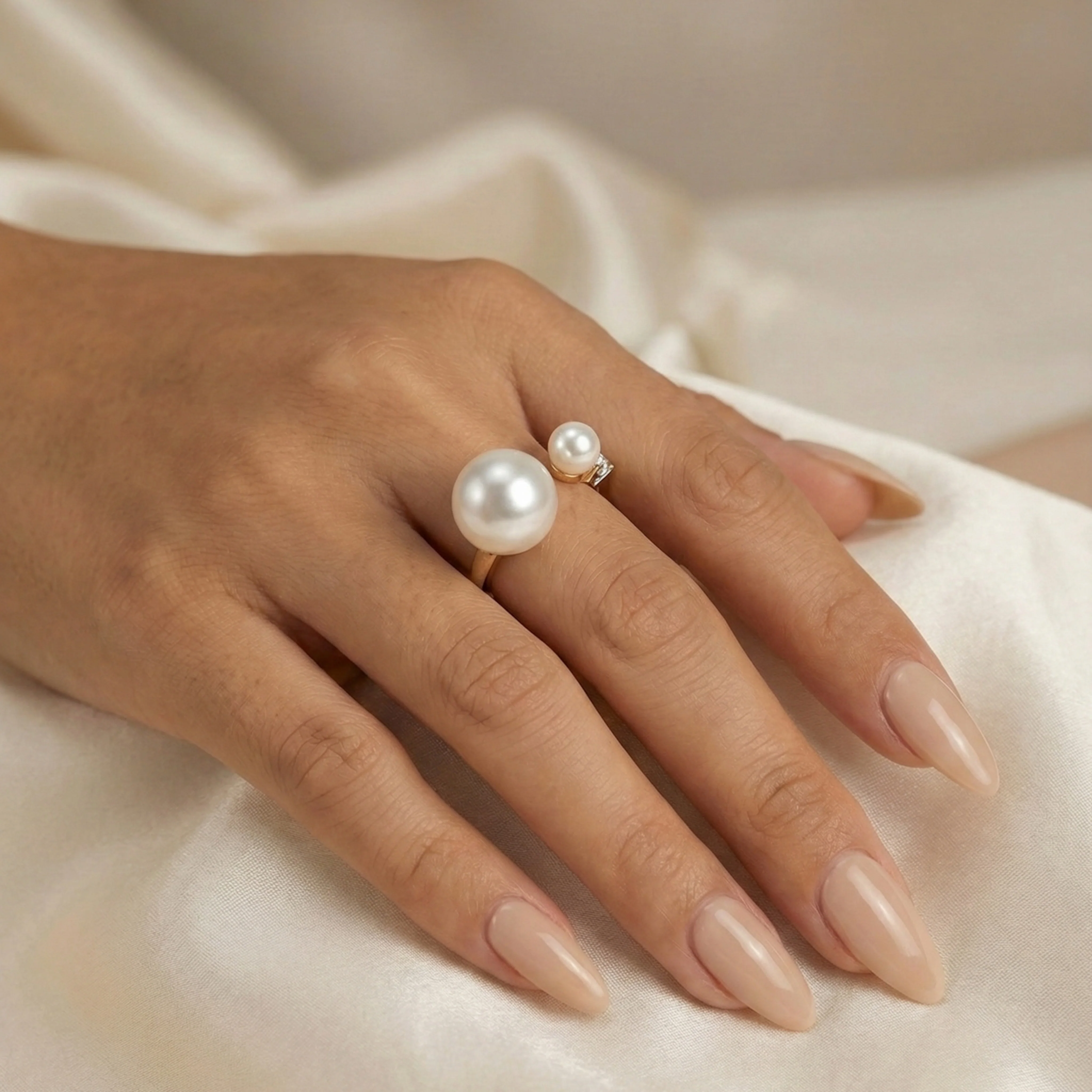 Arista Open Pearl Ring - Image 5