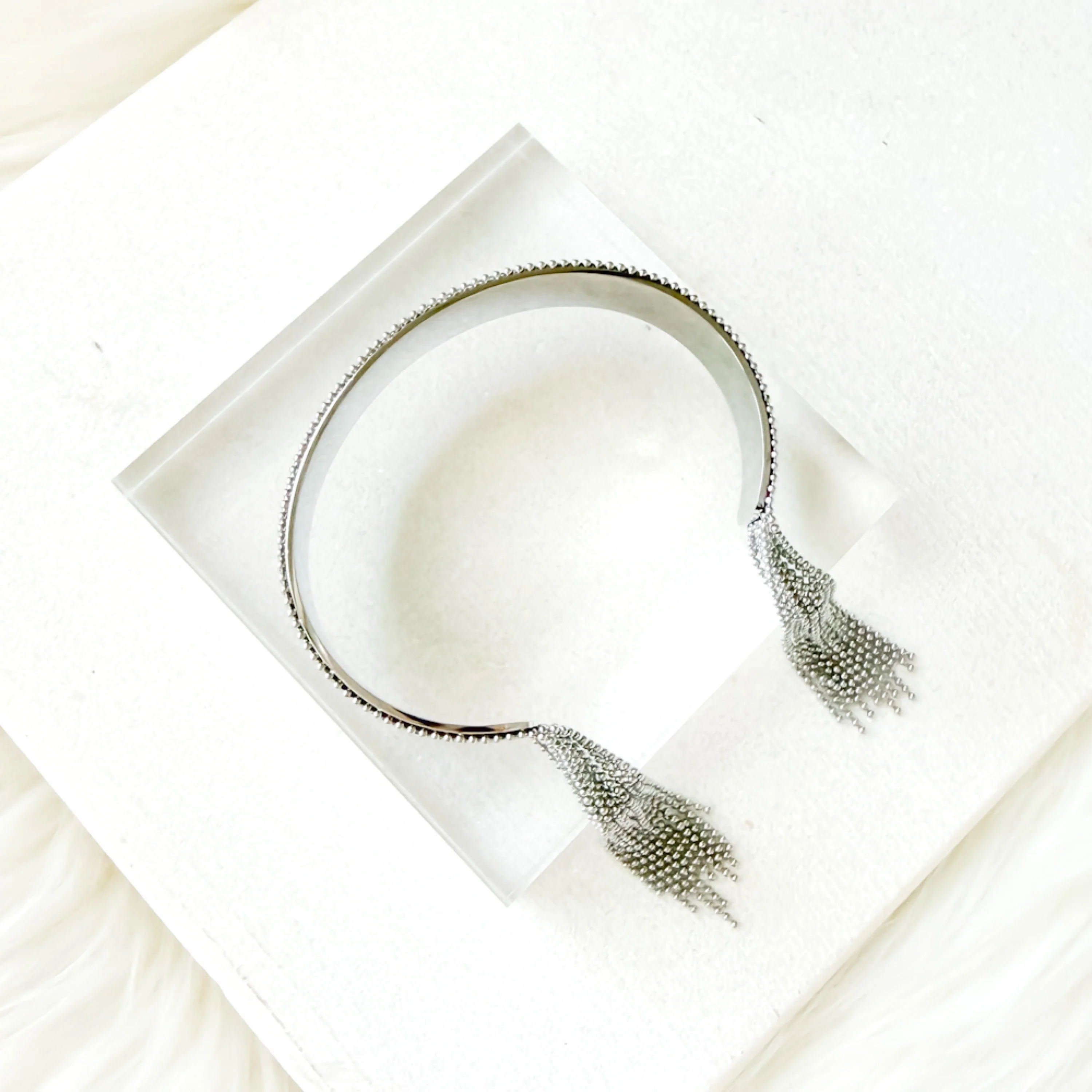 Beaded Fringe Statement Cuff Bracelet - Image 16