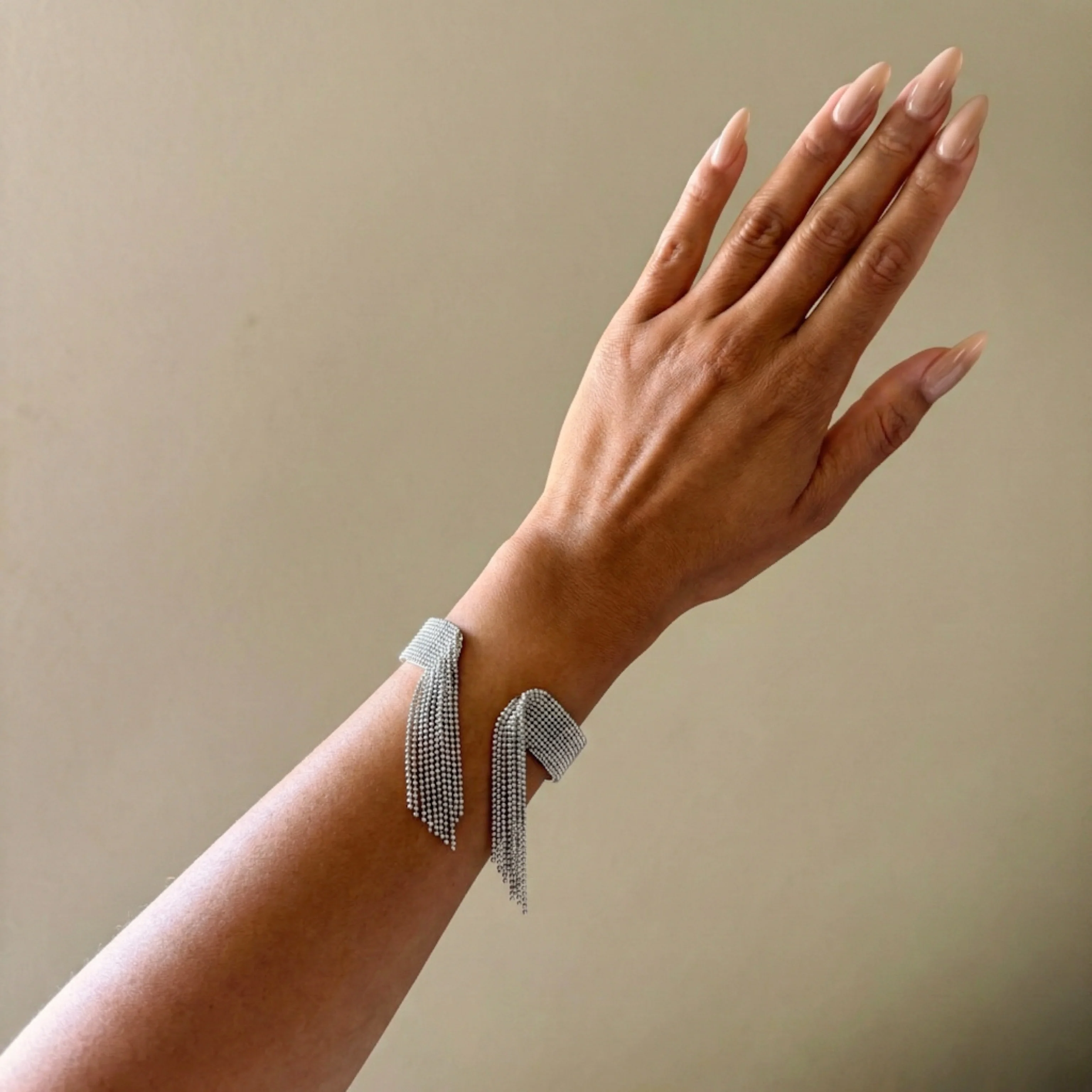 Beaded Fringe Statement Cuff Bracelet - Image 7