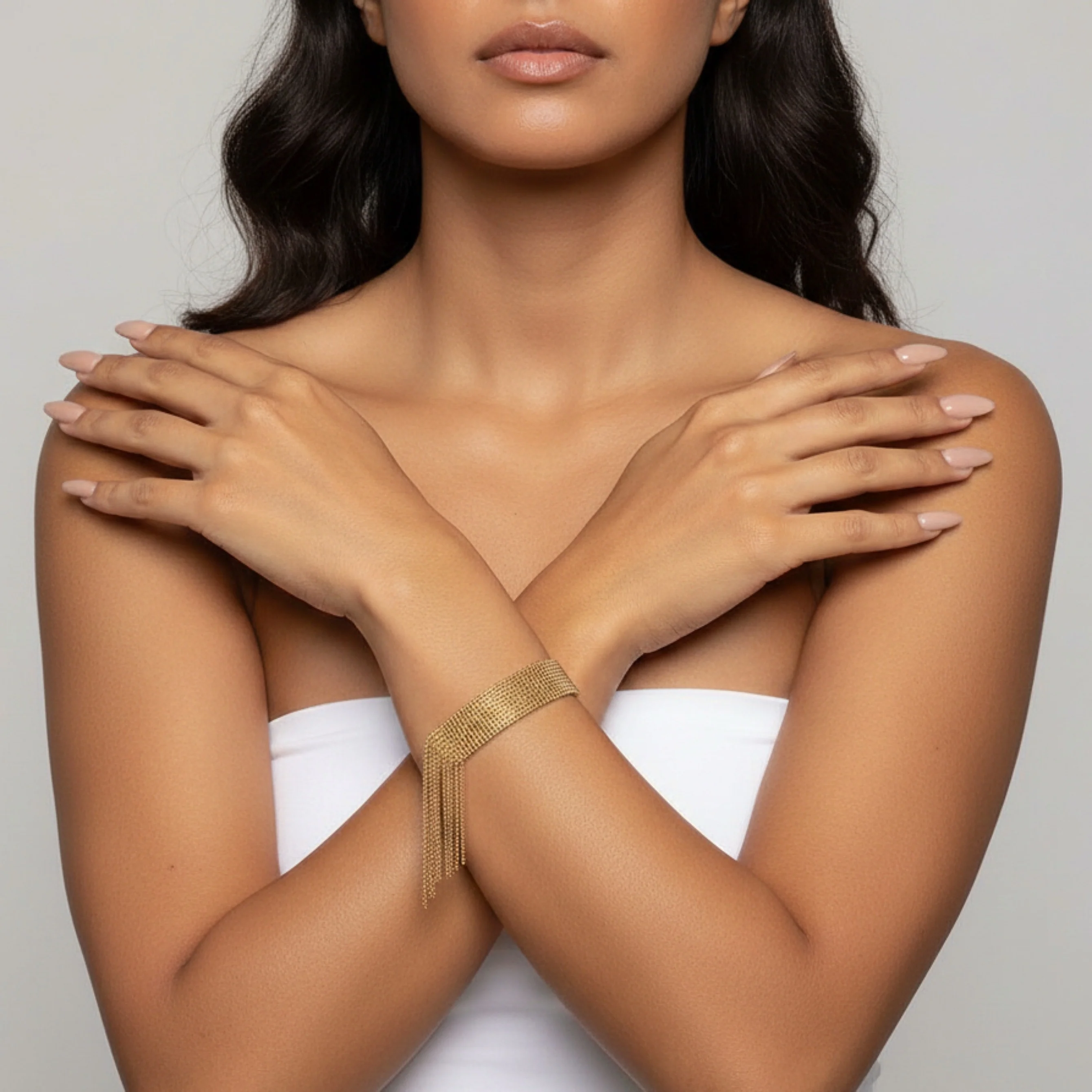 Beaded Fringe Statement Cuff Bracelet - Image 9