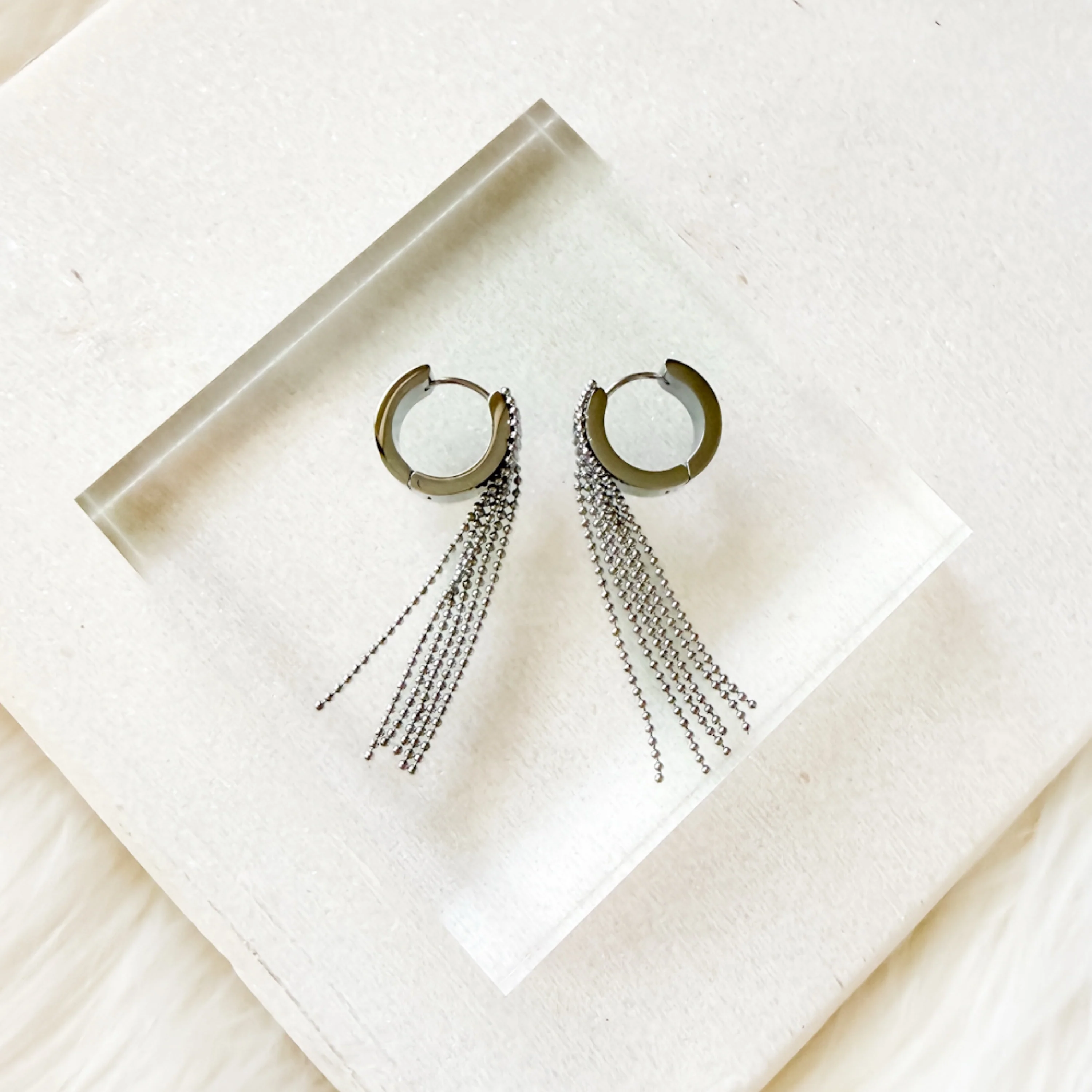 Beaded Fringe Statement Earrings - Image 10