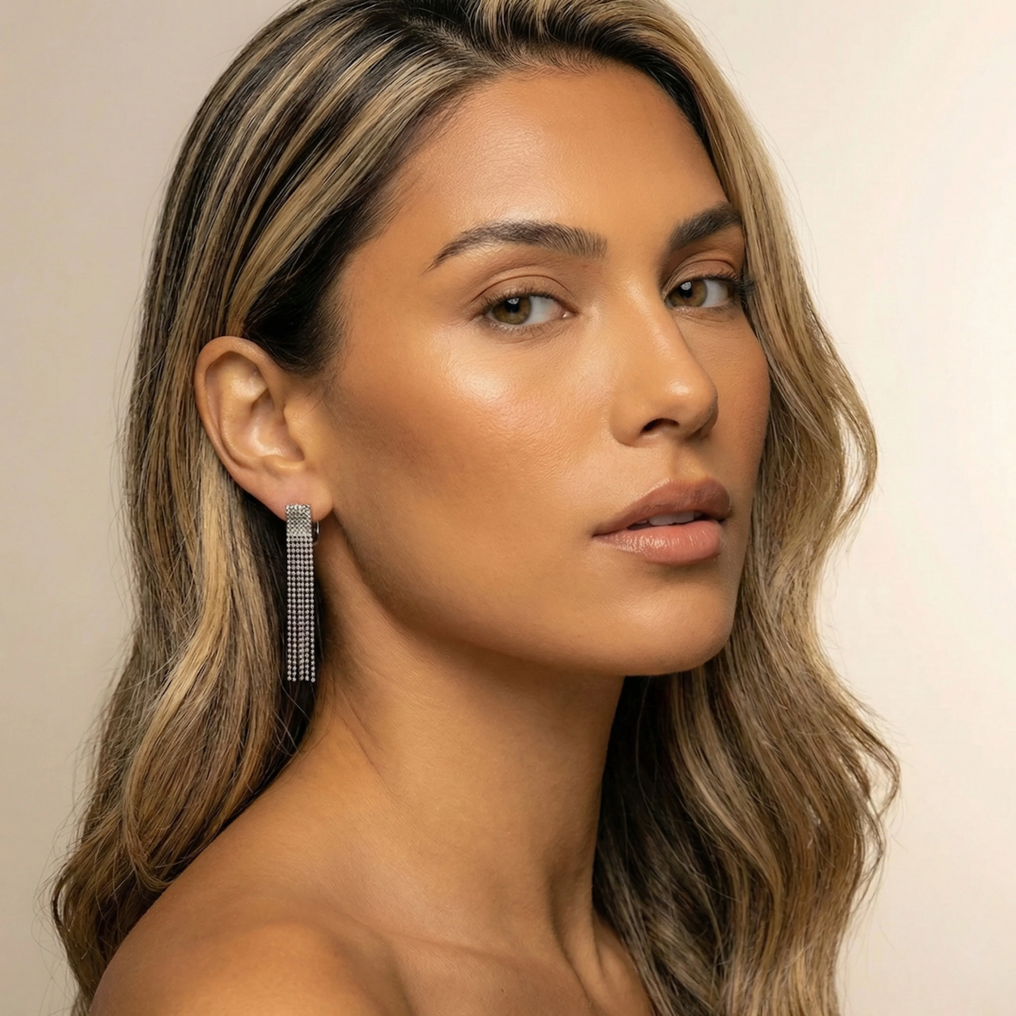 Beaded Fringe Statement Earrings - Image 4