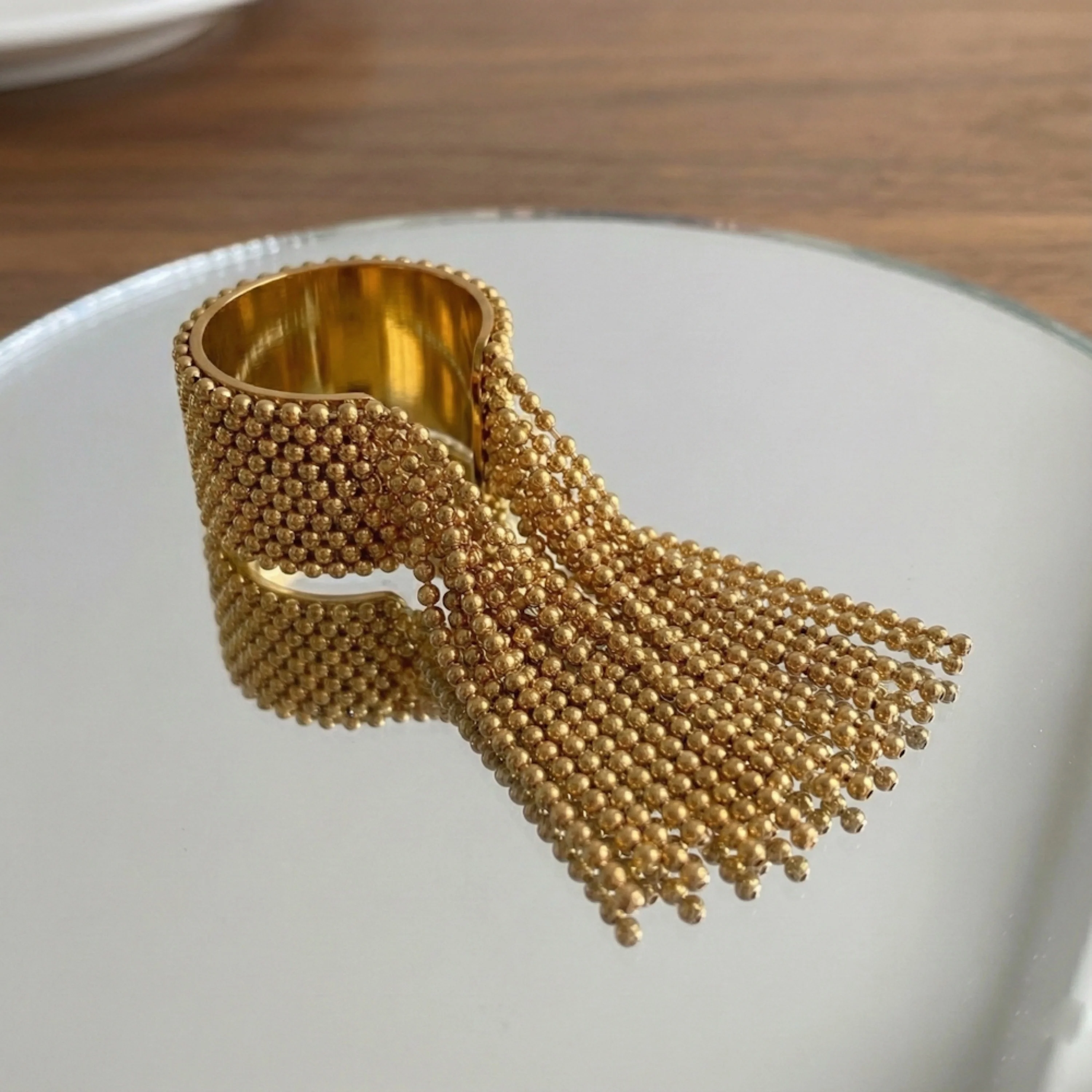Beaded Fringe Statement Ring - Image 10