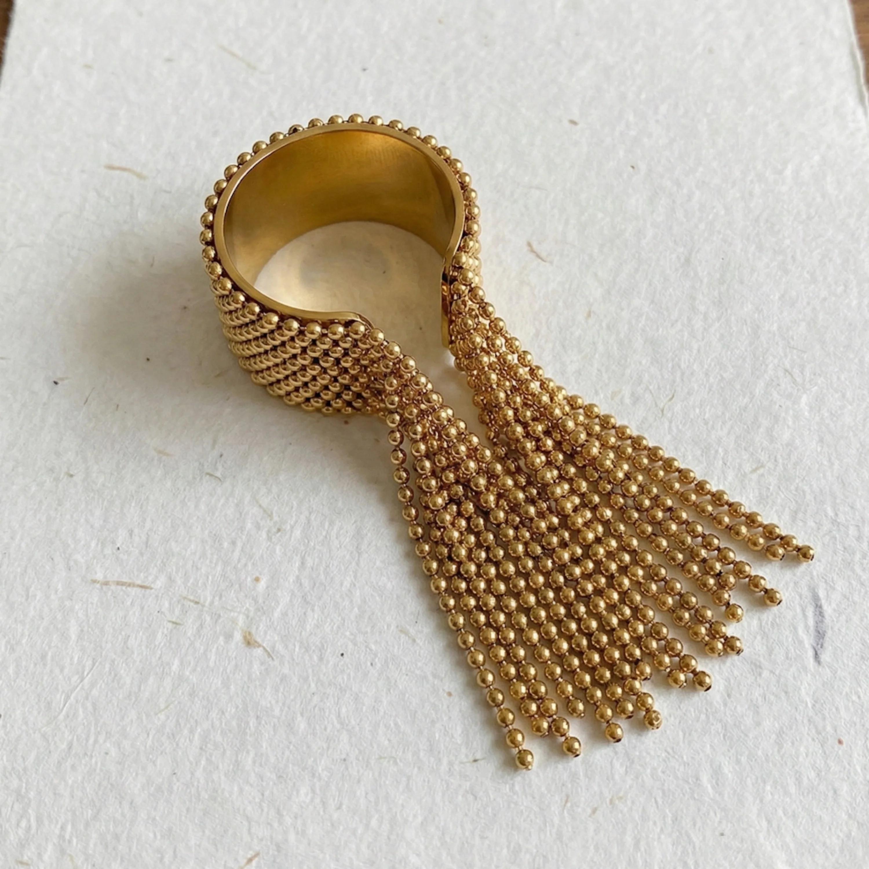 Beaded Fringe Statement Ring - Image 8
