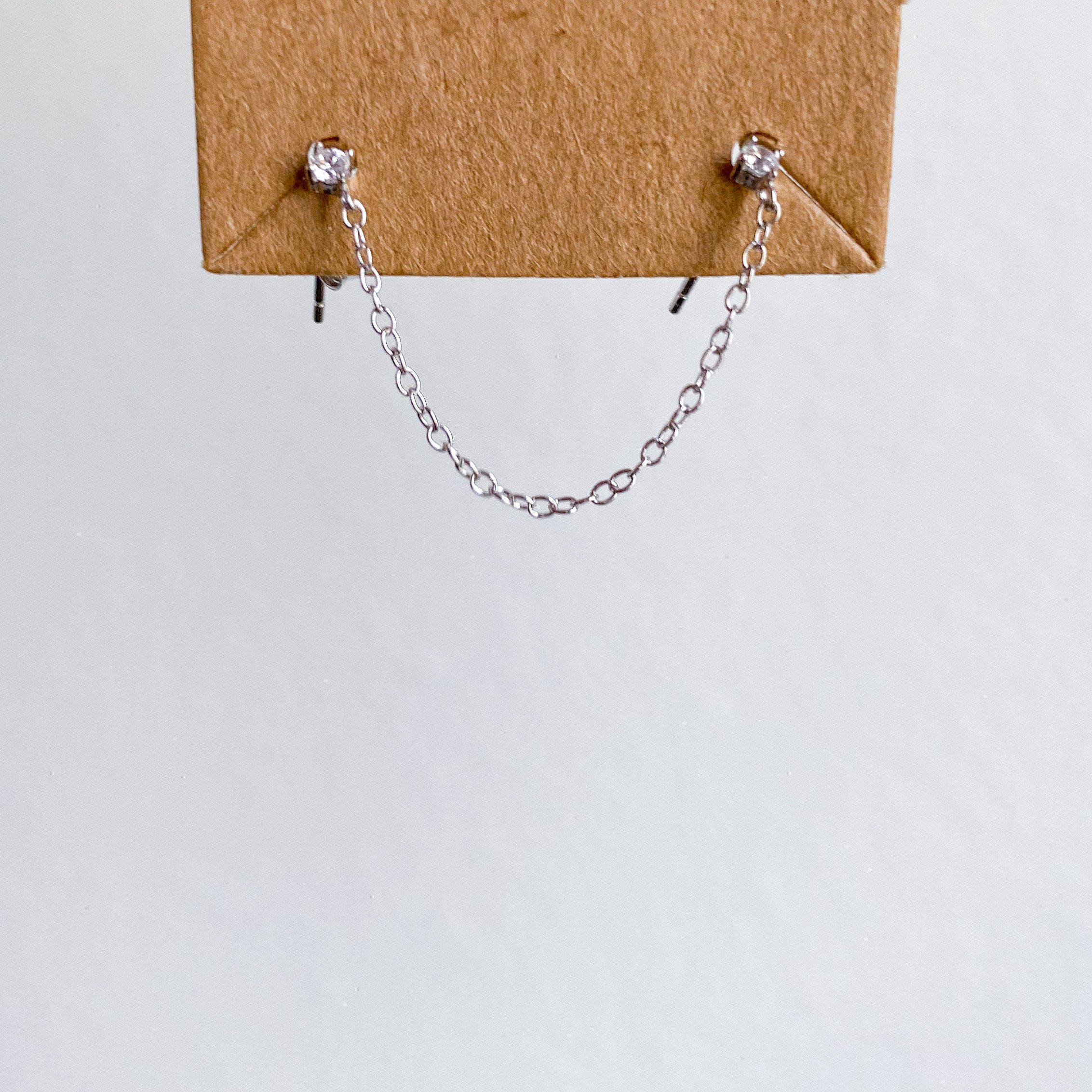 Billie Chain Link Studs - 925 Sterling Silver - Image 5