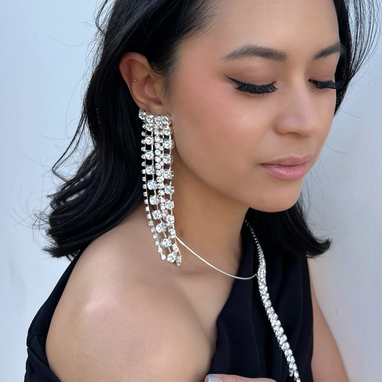 Boa Rhinestone Duster Earrings - Image 2