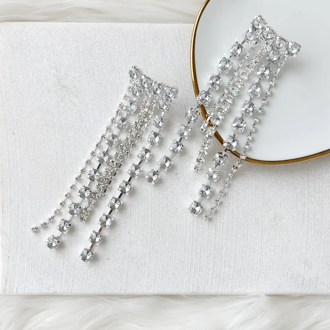 Boa Rhinestone Duster Earrings - Image 4