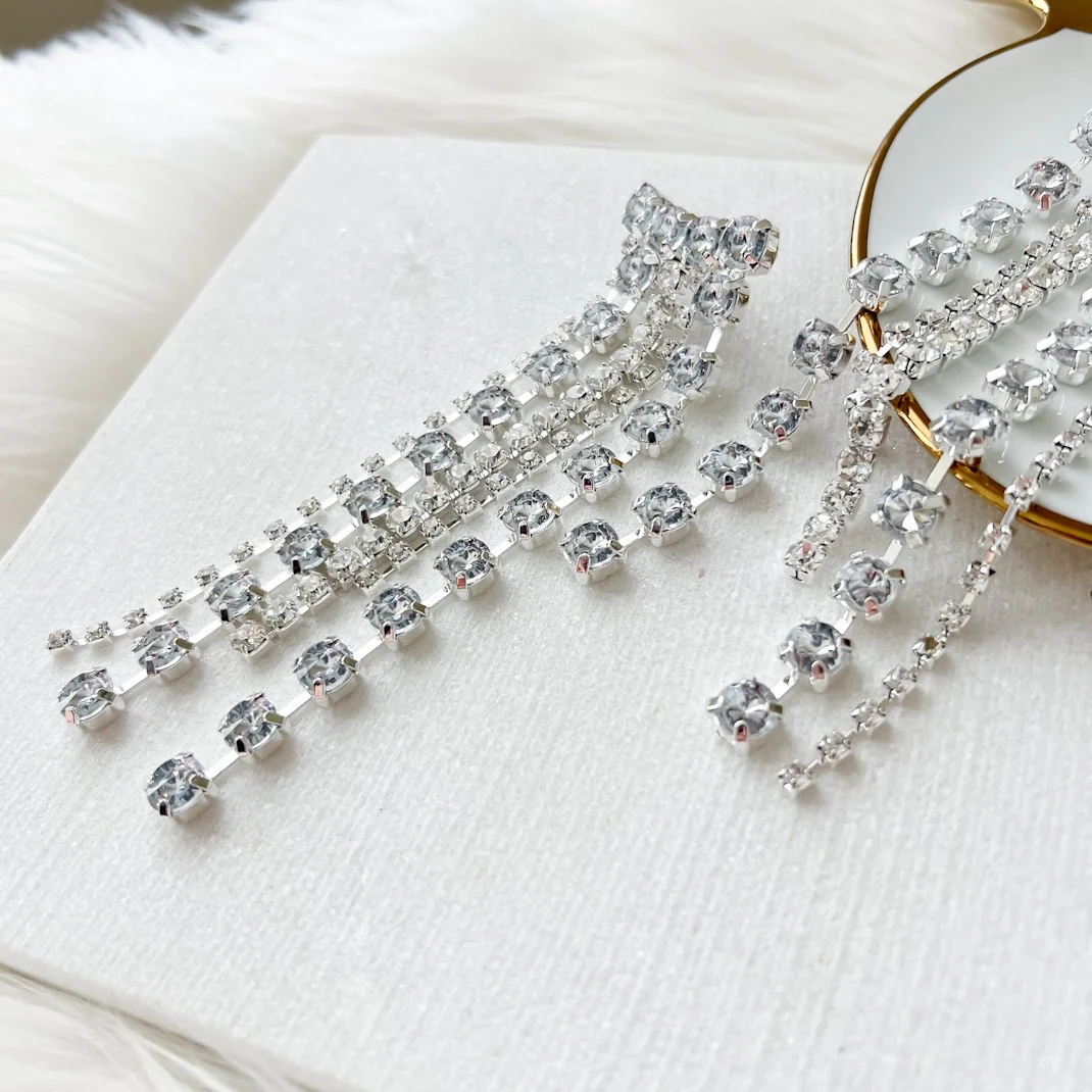 Boa Rhinestone Duster Earrings - Image 5