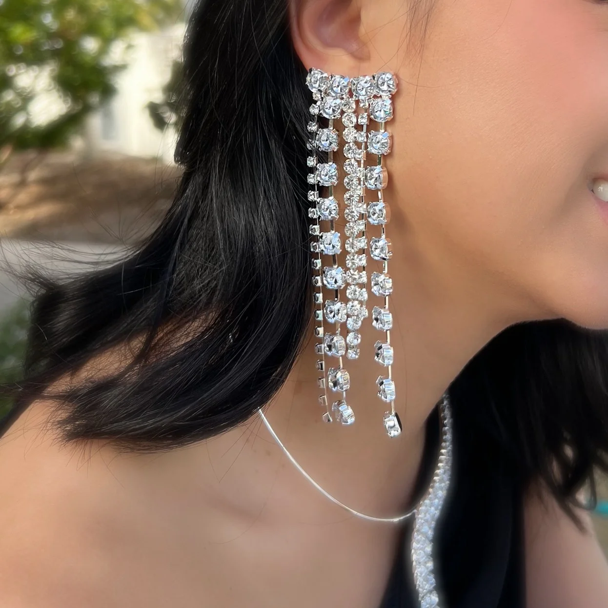 Boa Rhinestone Duster Earrings - Image 7