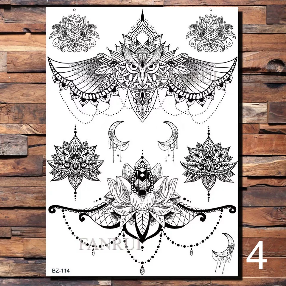 Bohemian Black Temporary Tattoos - 5 Designs - Image 5