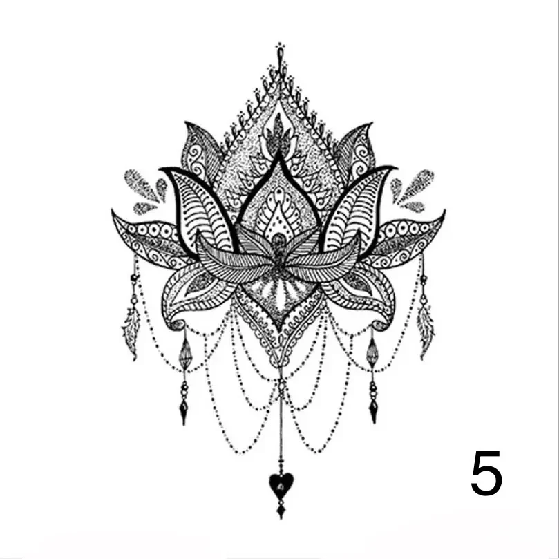 Bohemian Black Temporary Tattoos - 5 Designs - Image 6