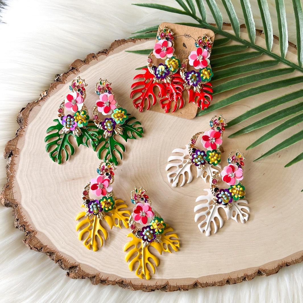 Caribbean Palm Leaf Earrings - 6 Colors LAST CHANCE! - Image 3