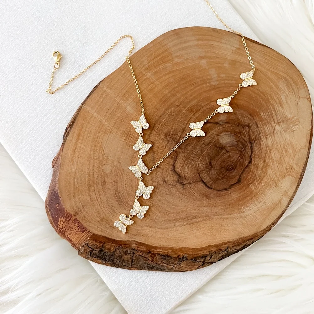 Cascading Butterflies Lariat Necklace - Image 14