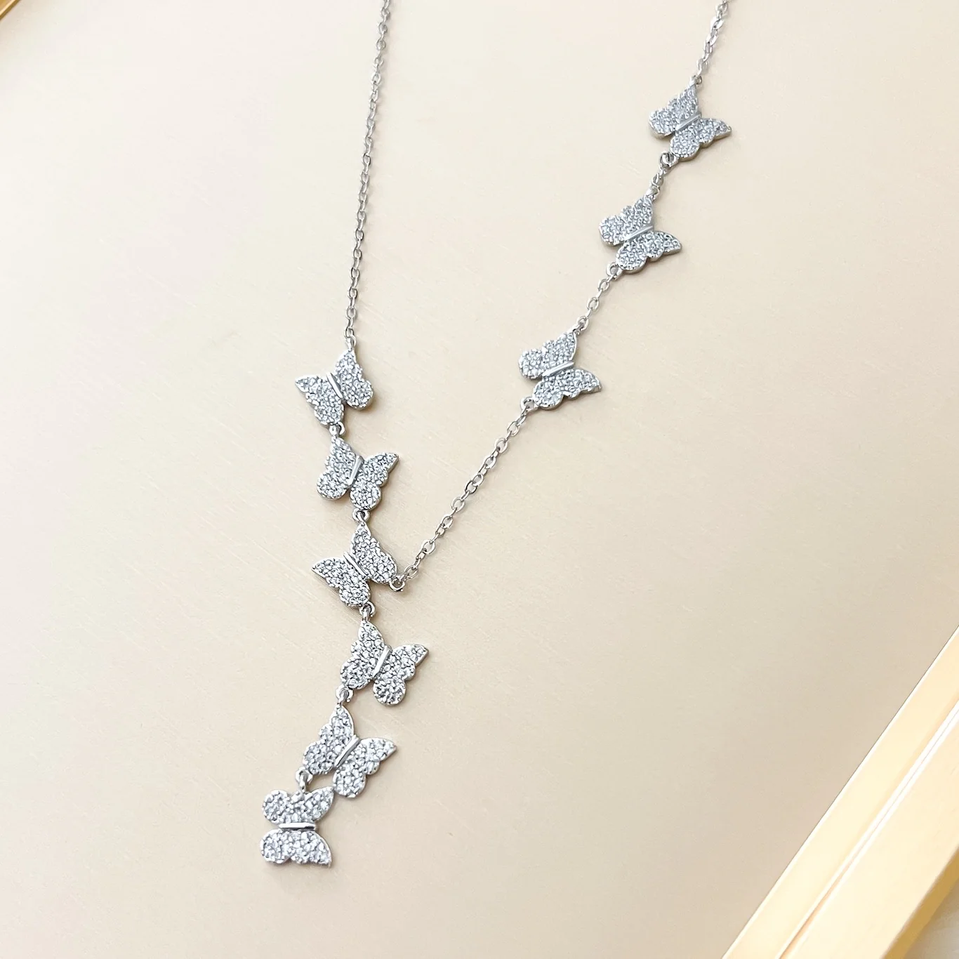 Cascading Butterflies Lariat Necklace - Image 4