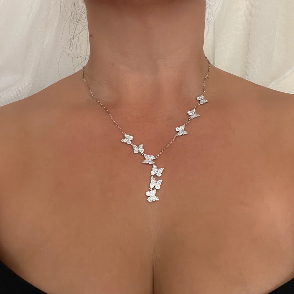 Cascading Butterflies Lariat Necklace - Image 7