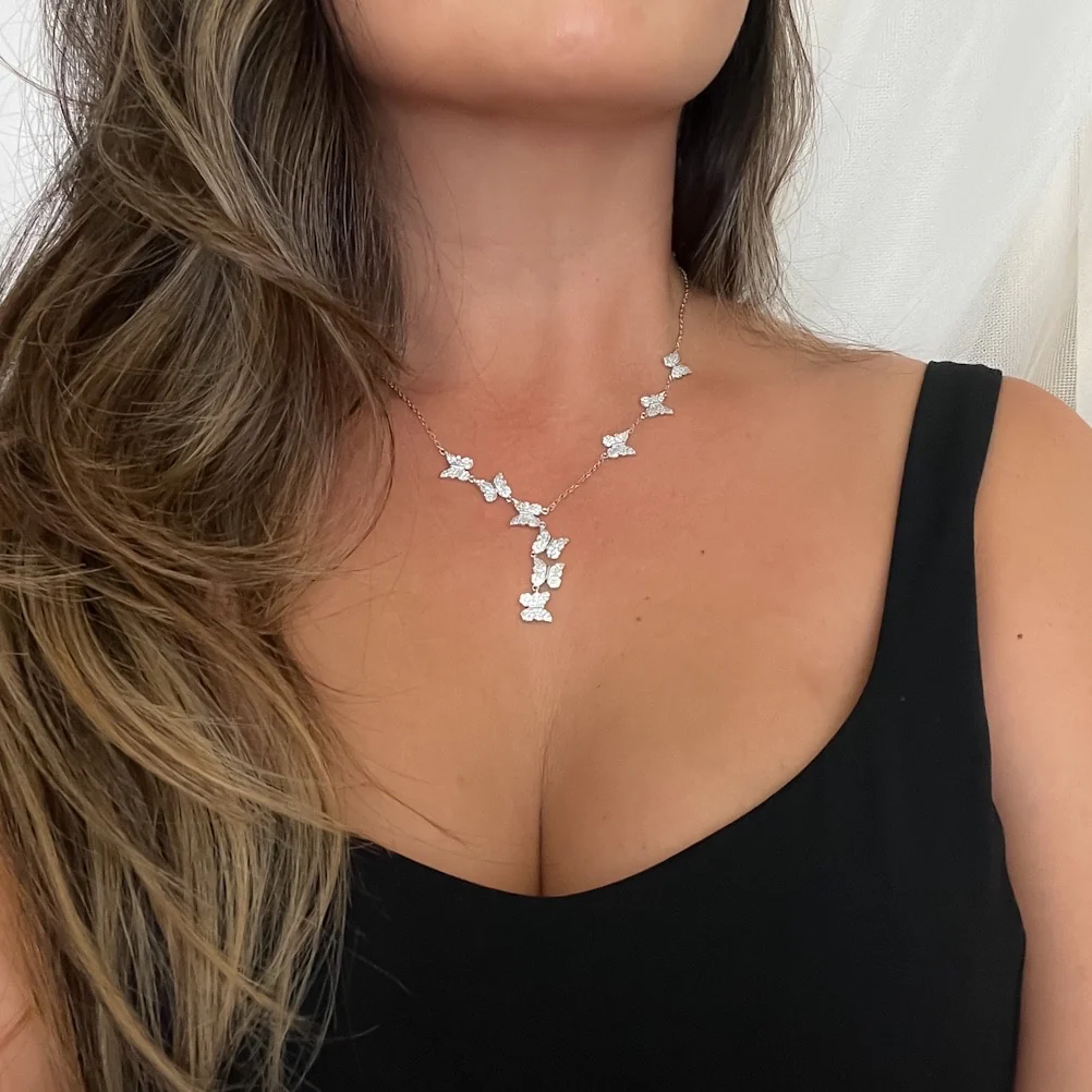 Cascading Butterflies Lariat Necklace - Image 8
