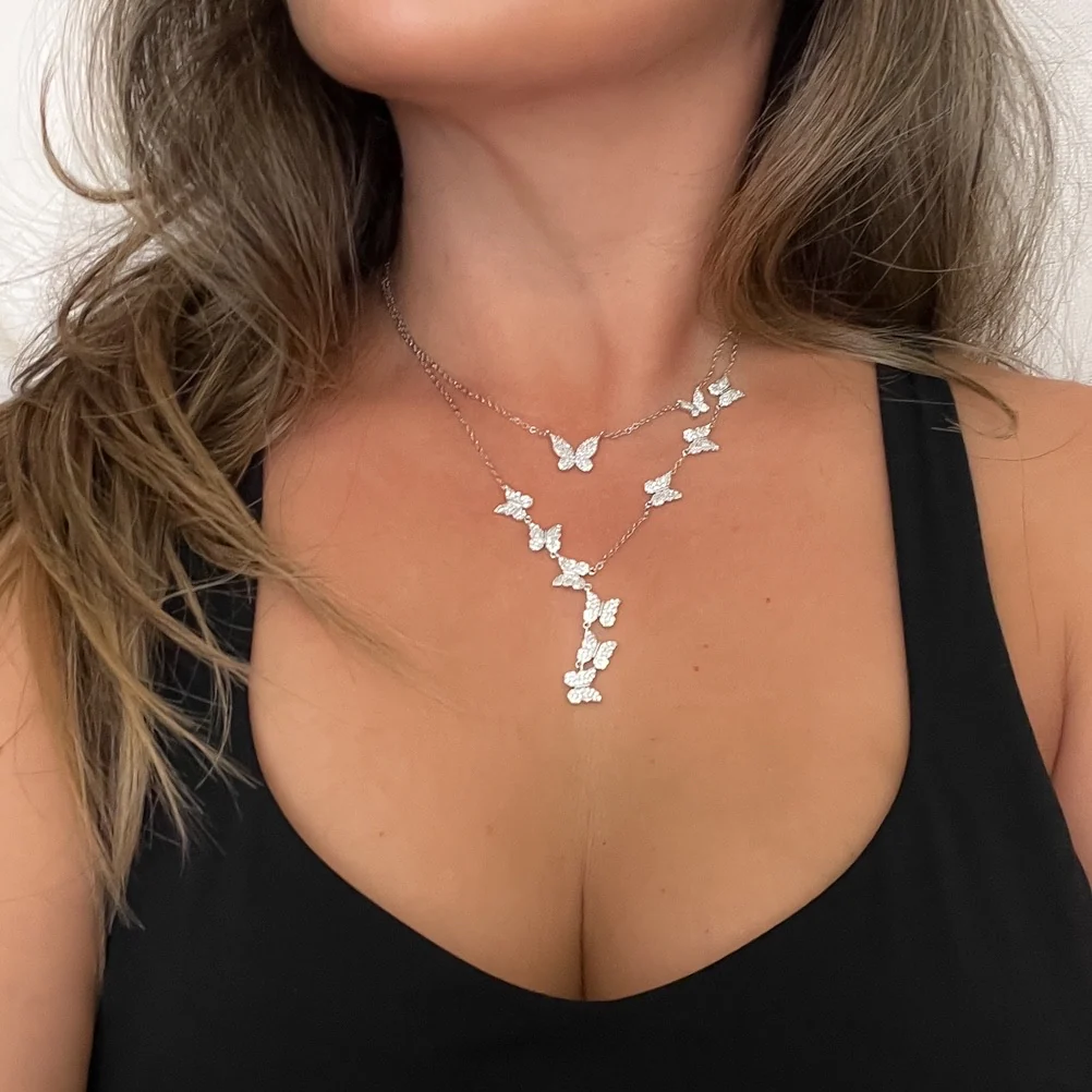 Cascading Butterflies Lariat Necklace - Image 9