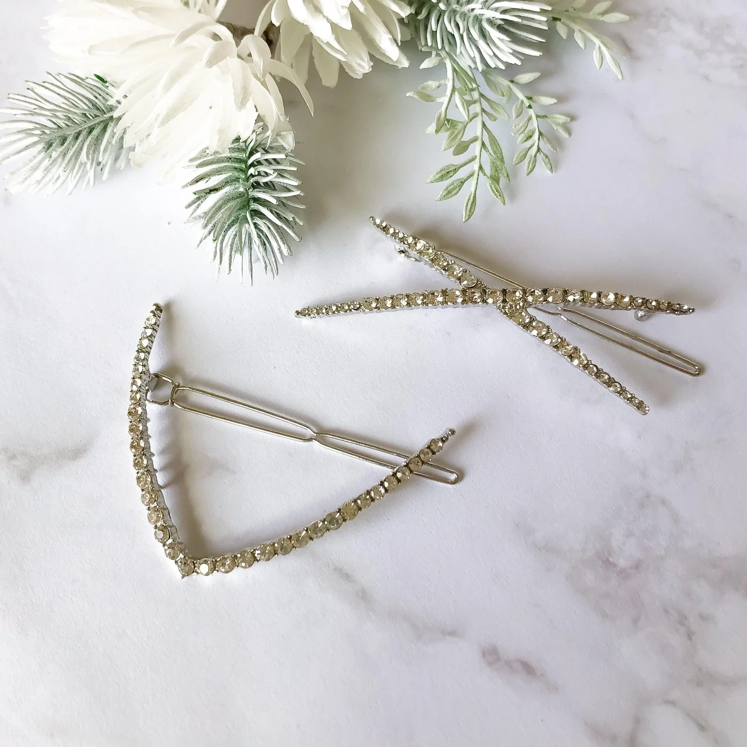 Check or X Rhinestone Hair Clips - LAST CHANCE / FINAL SALE - Image 3
