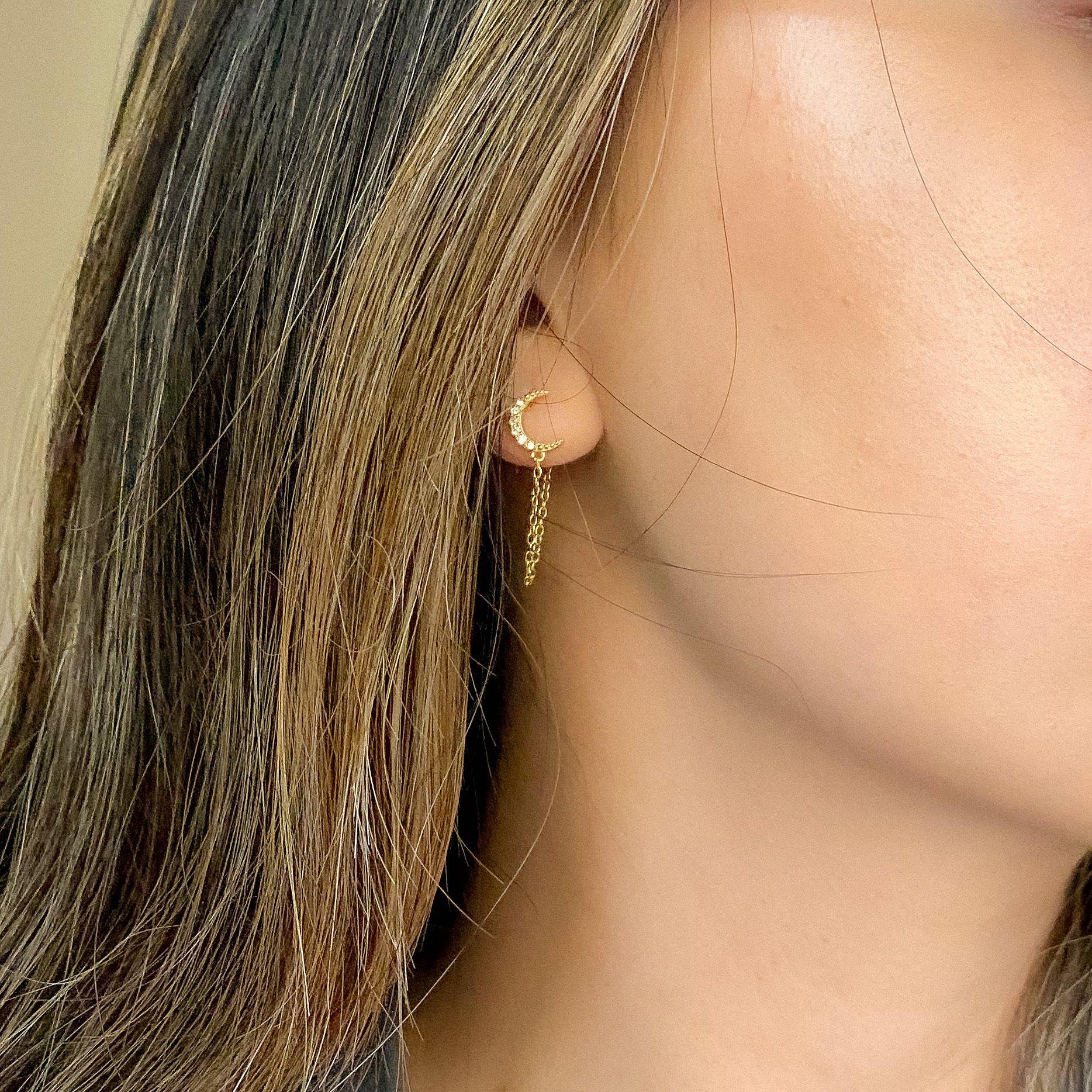 Cielo Chain Huggie Earring - LAST CHANCE! - Image 10