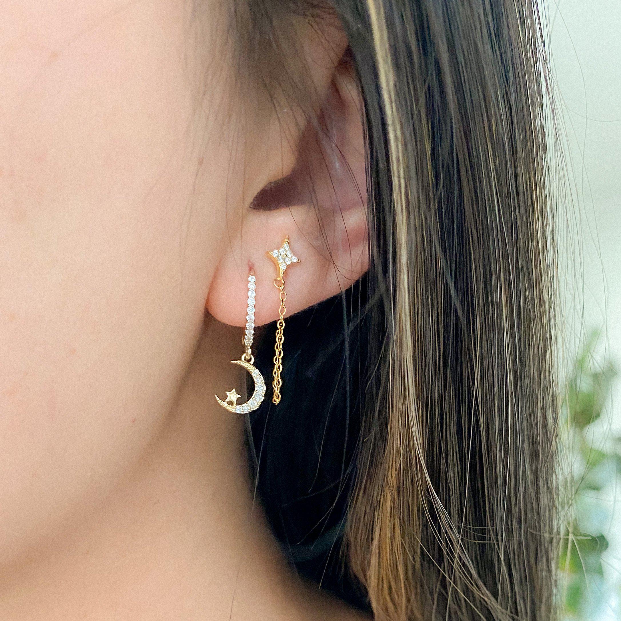 Cielo Chain Huggie Earring - LAST CHANCE! - Image 11