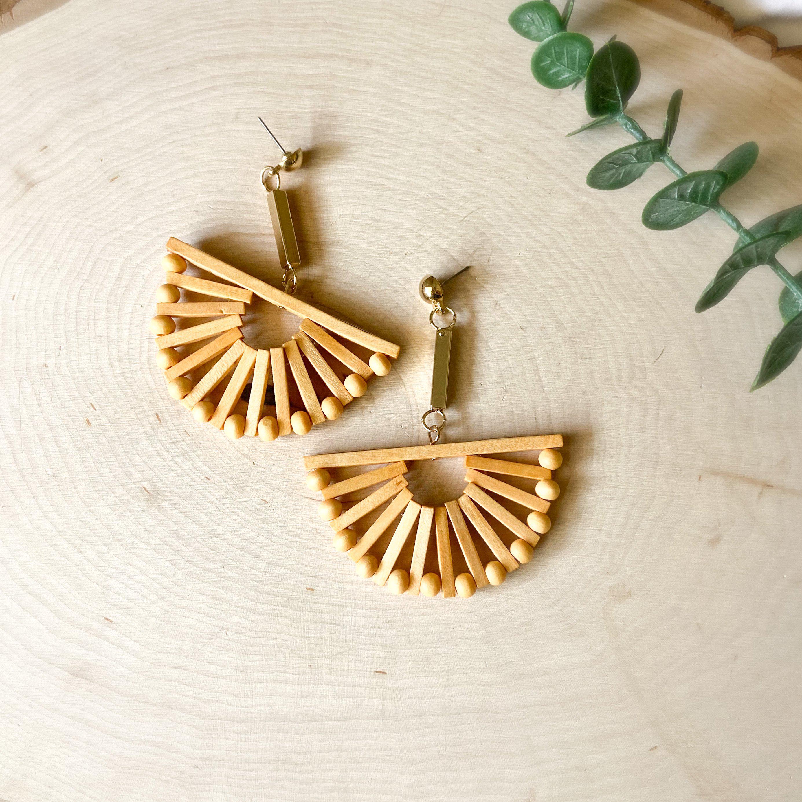 Costa Rica Wooden Statement Earrings - LAST CHANCE!