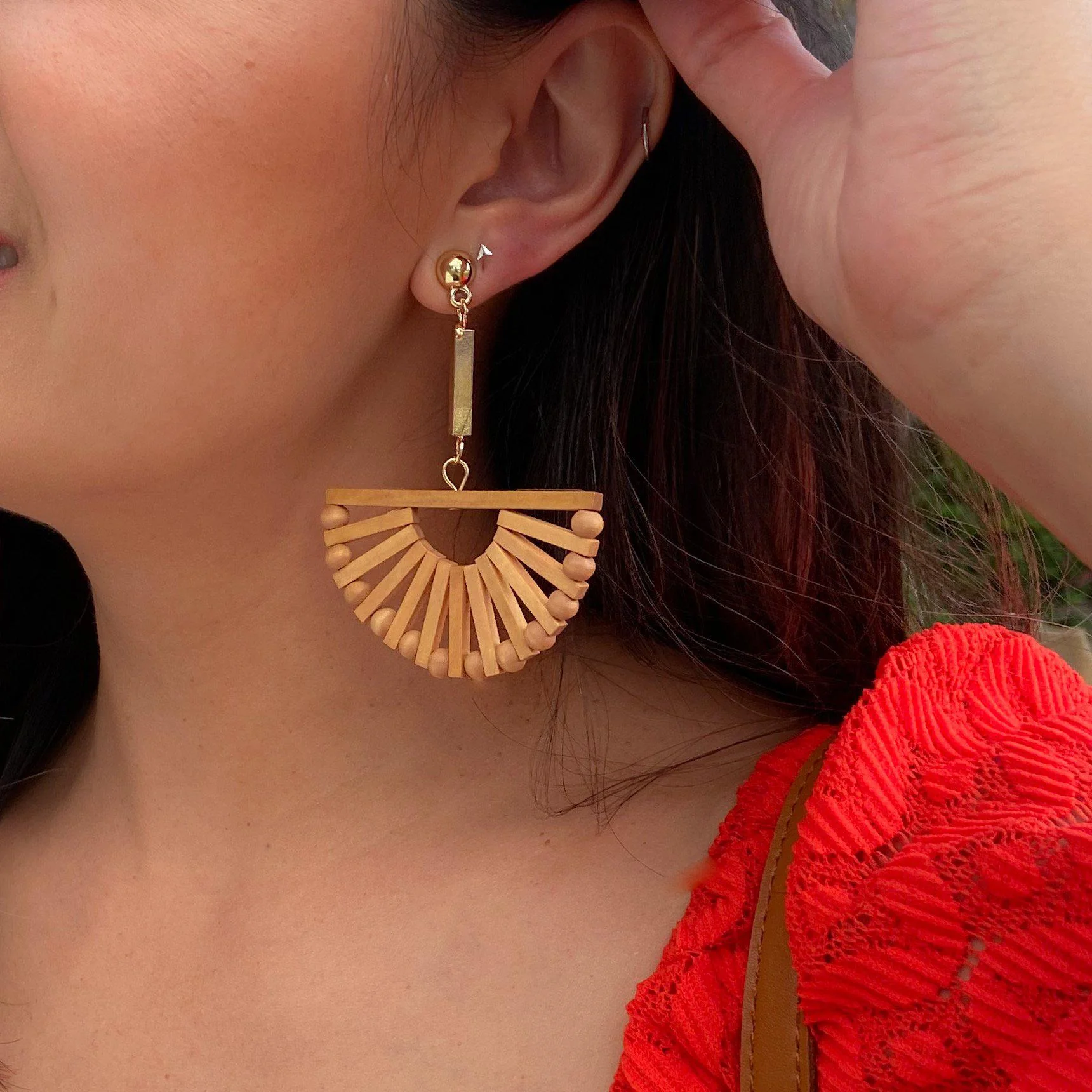 Costa Rica Wooden Statement Earrings - LAST CHANCE! - Image 8