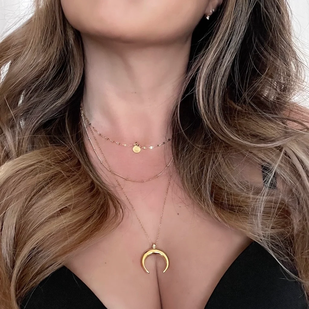 Crescent Moon Layered Necklace - Image 13