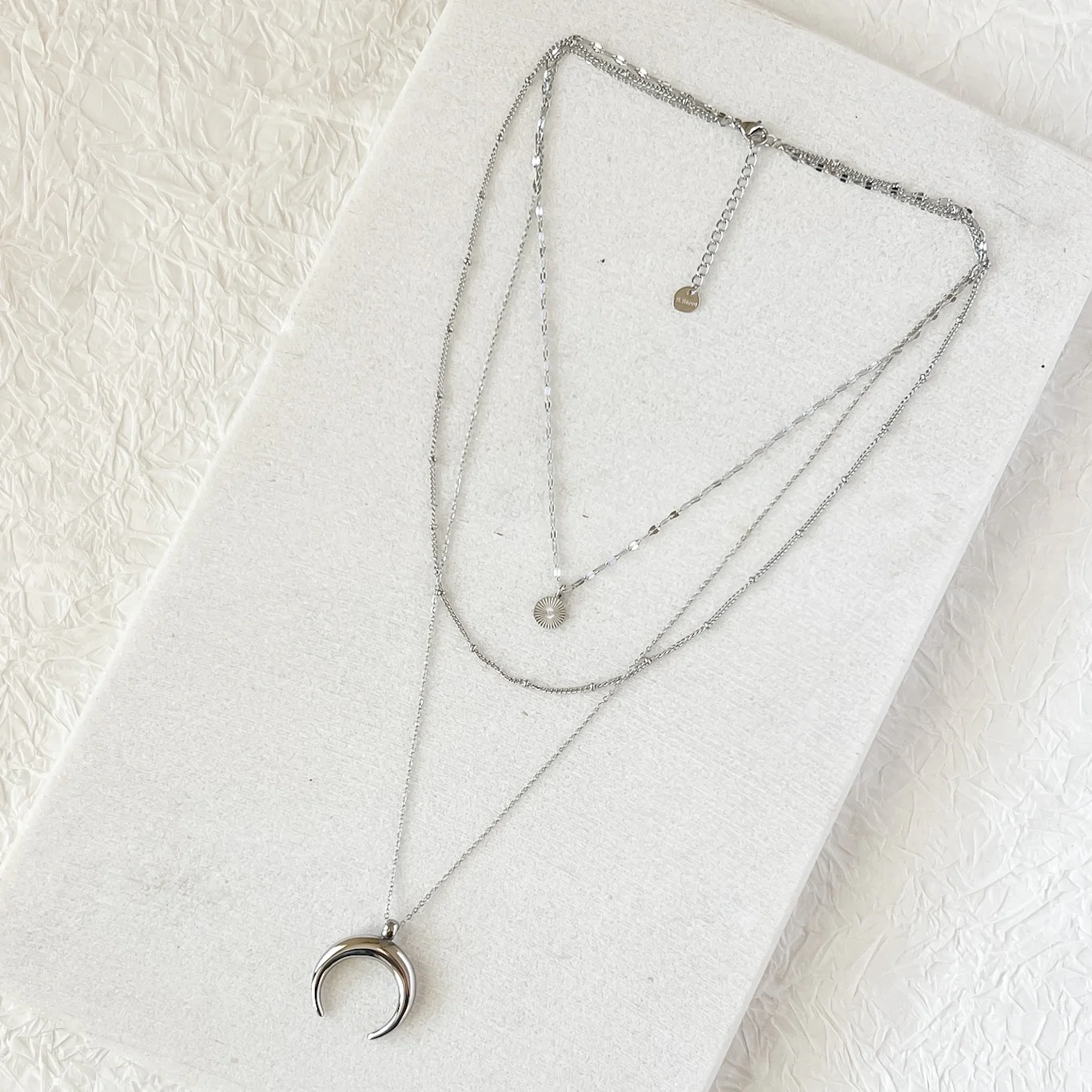 Crescent Moon Layered Necklace - Image 4