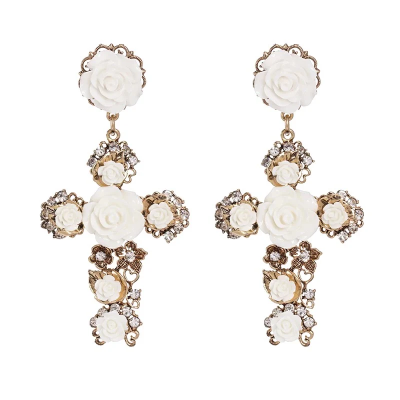 Cruz con Rosas Cross Earrings - LAST CHANCE - Image 9