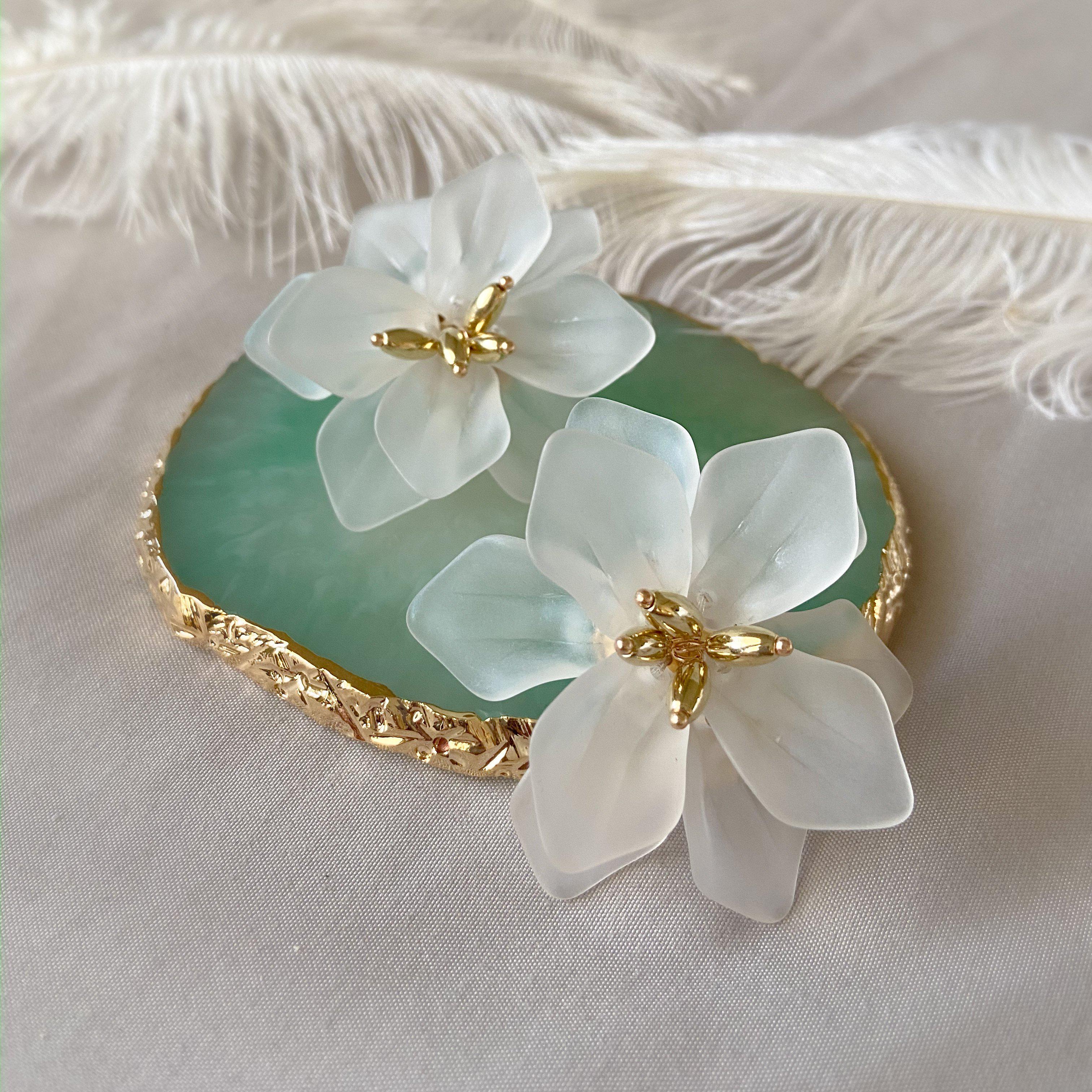 Dahlia Frosted Floral Earrings - 6 COLORS LAST CHANCE! - Image 13