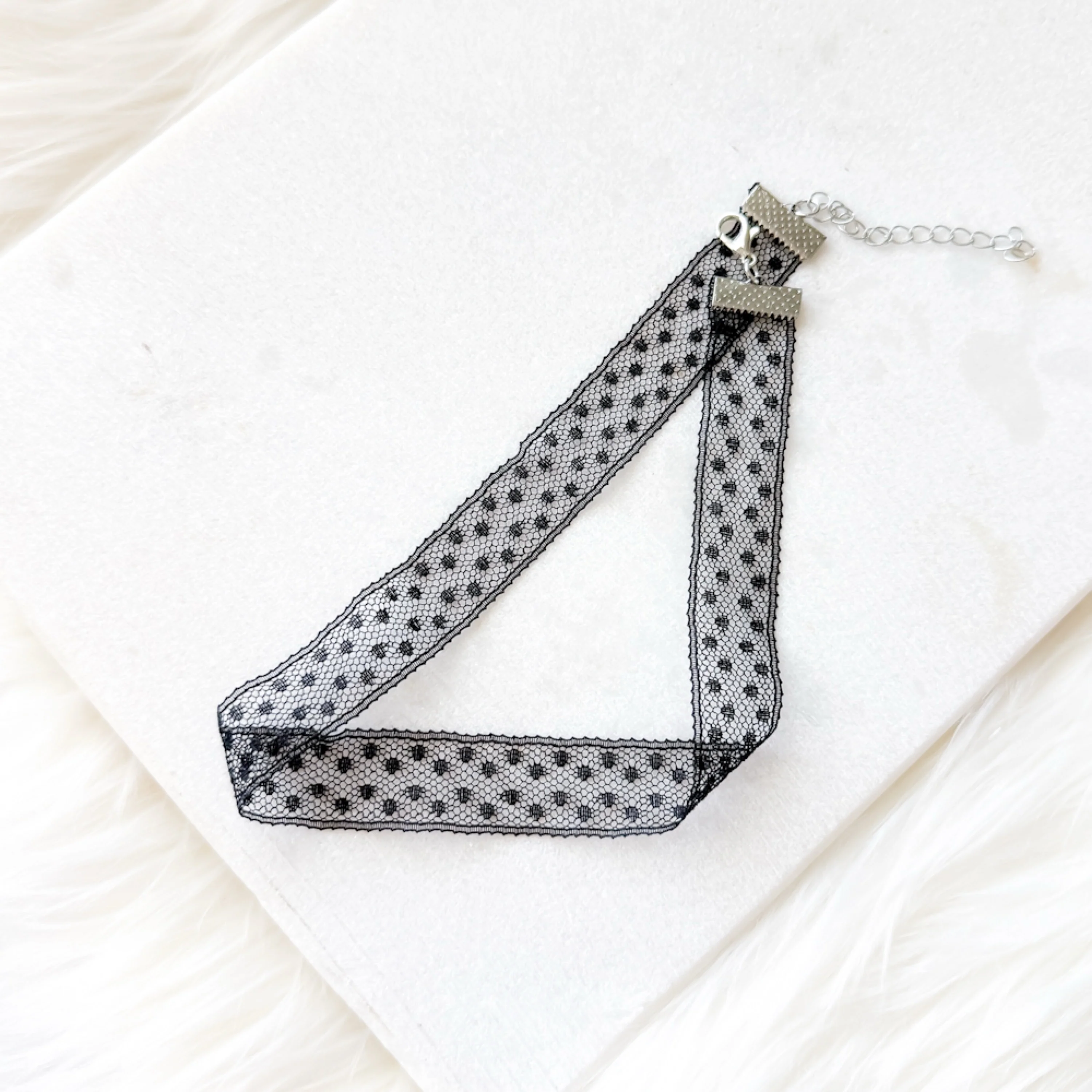 Dotty Lace Choker - White or Black - Image 9