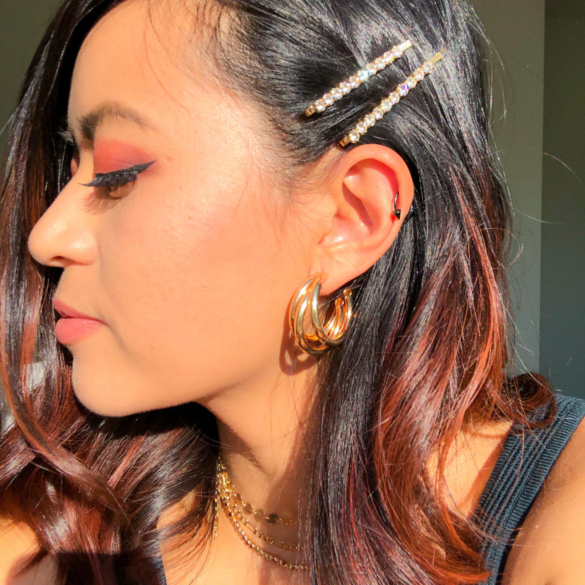 Double Rhinestone Hair Pin Set - 3 Sizes - Image 10
