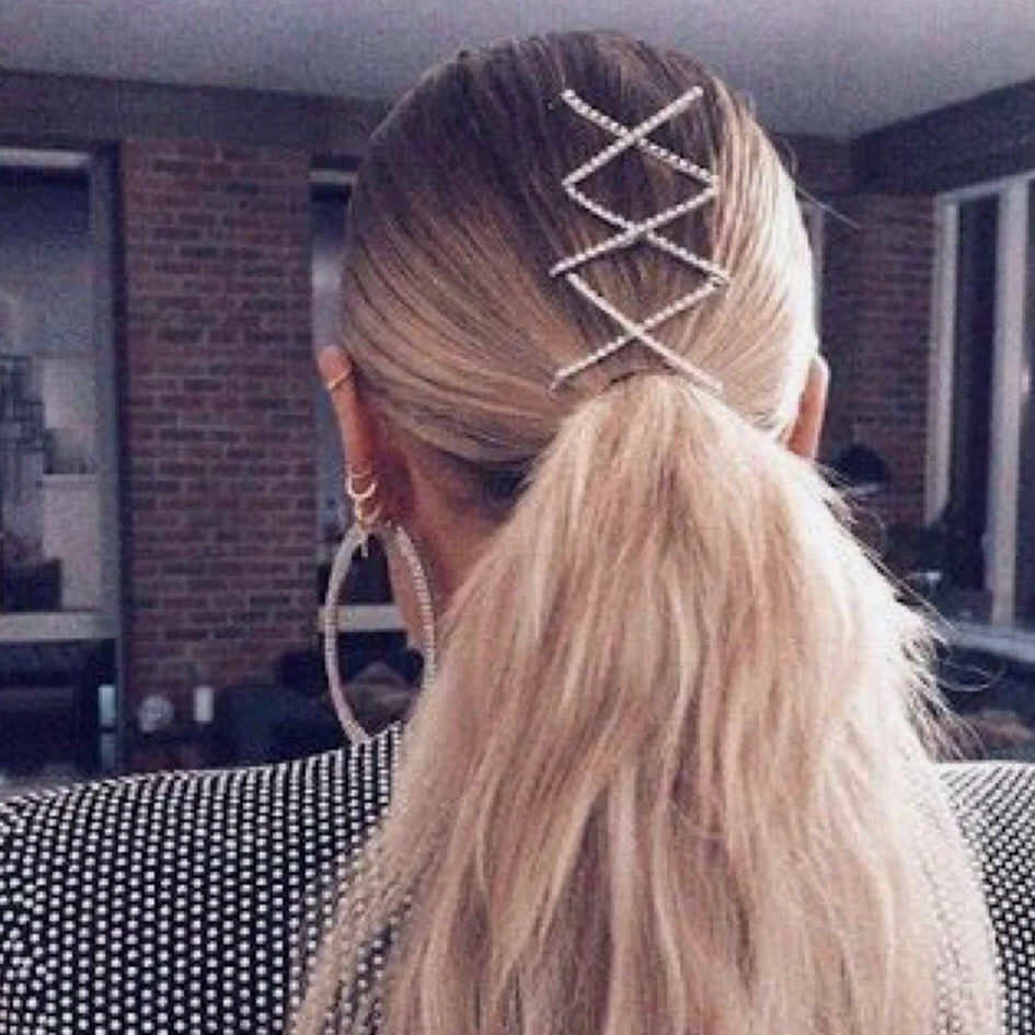Double Rhinestone Hair Pin Set - 3 Sizes - Image 14