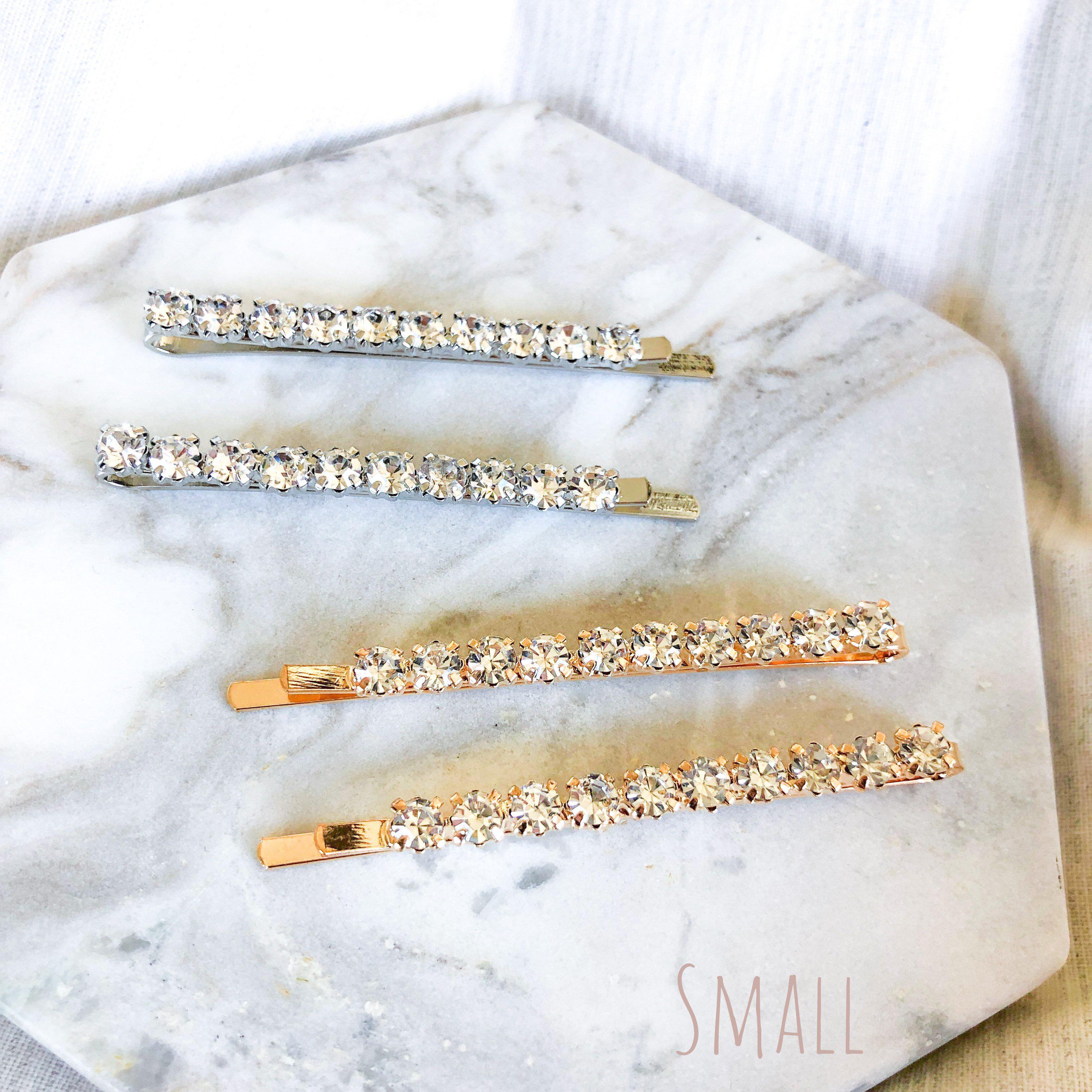 Double Rhinestone Hair Pin Set - 3 Sizes - Image 4