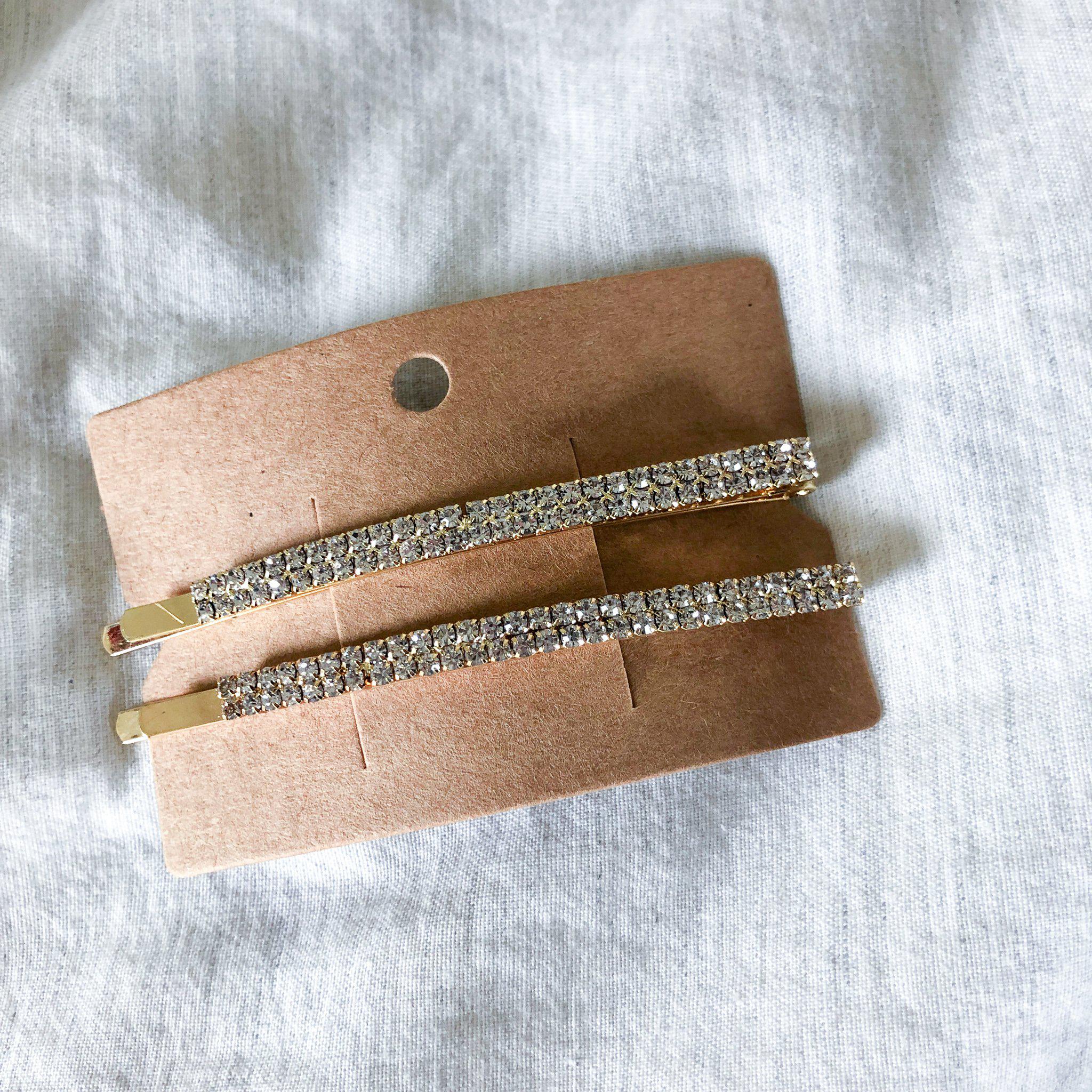 Double Rhinestone Hair Pin Set - 3 Sizes - Image 9