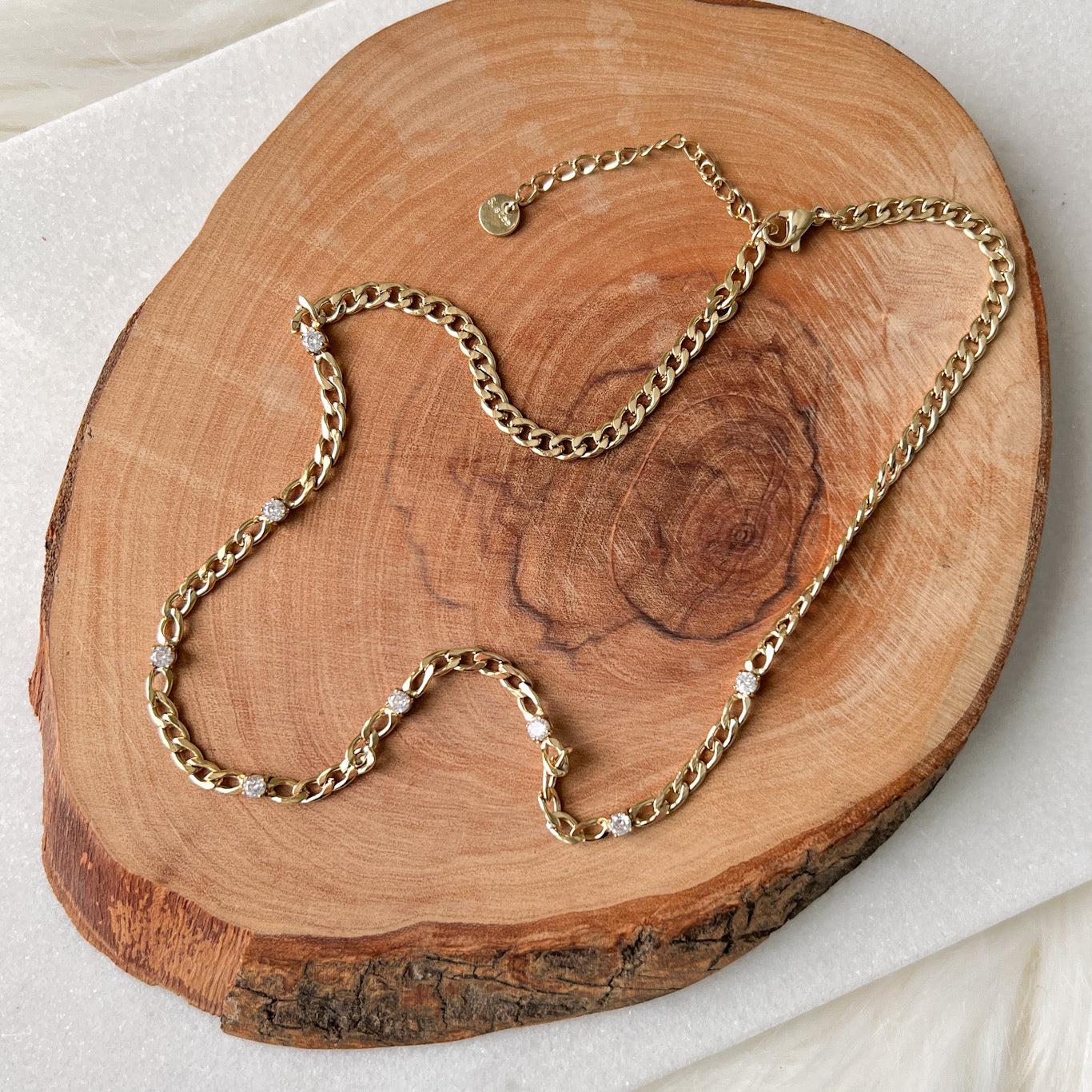 Elle Sparkle Studded Chain Necklace - LAST CHANCE! - Image 8