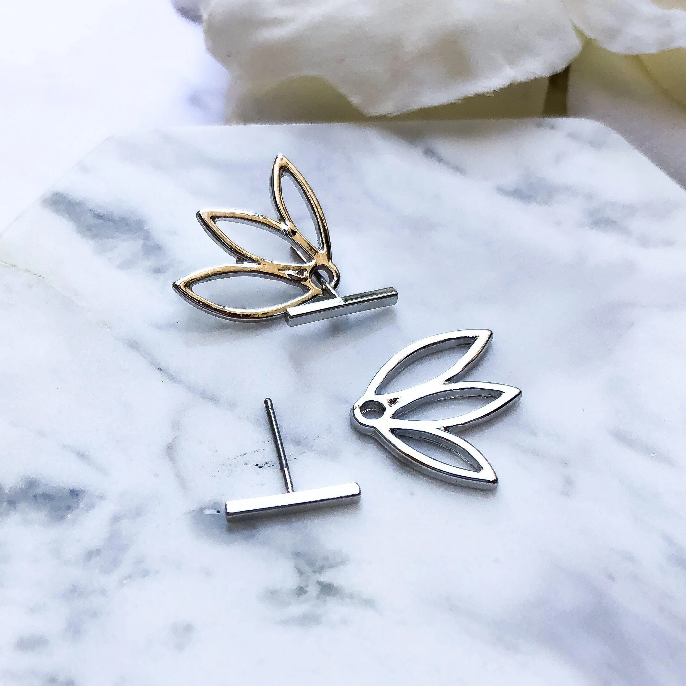 Flower Back Ear Jacket Earrings - LAST CHANCE! - Image 11