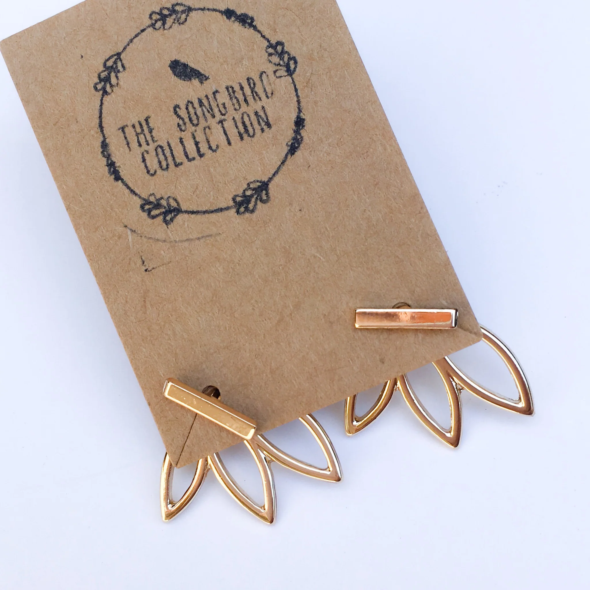 Flower Back Ear Jacket Earrings - LAST CHANCE! - Image 3
