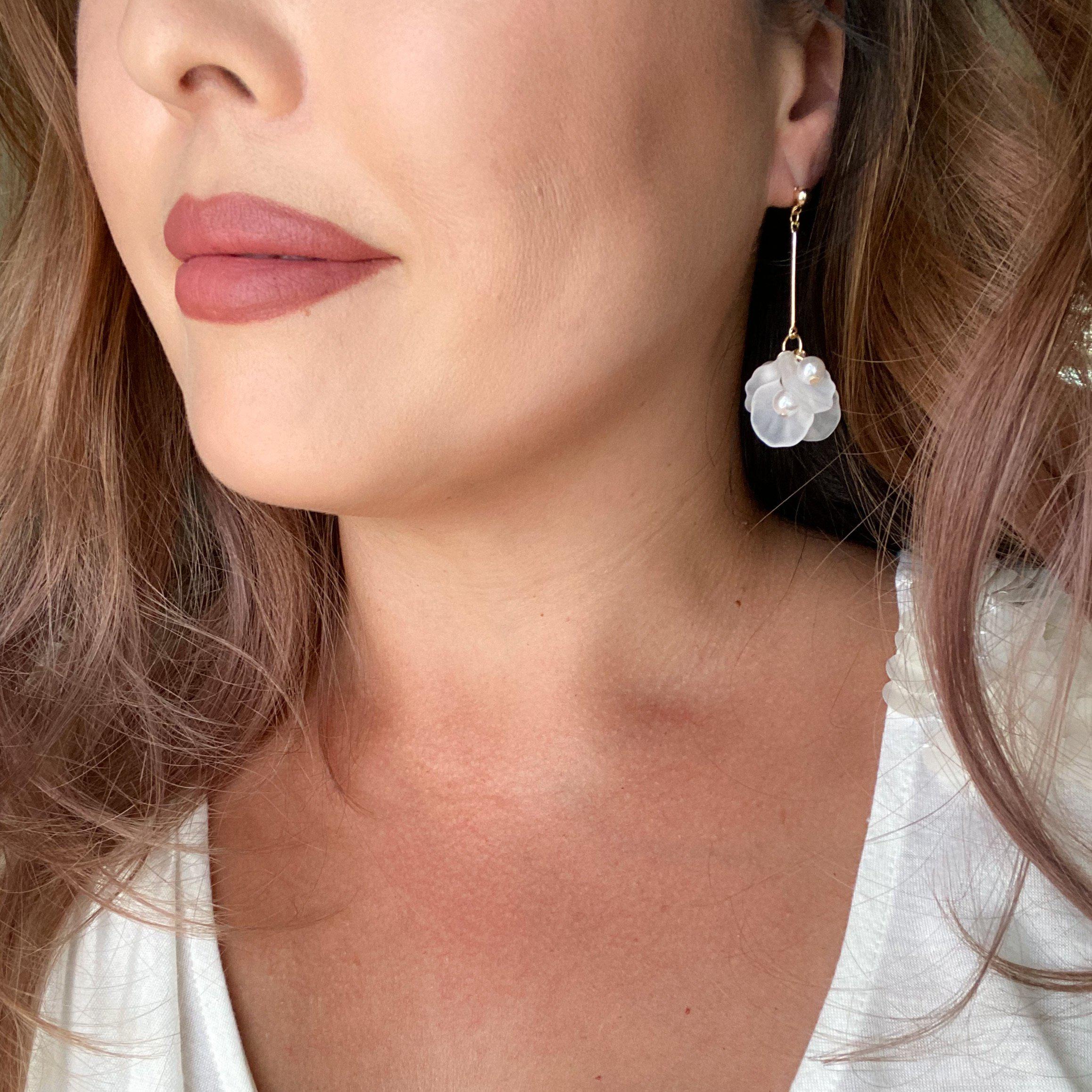 Frosted Floral Earrings - 7 Styles - Image 12