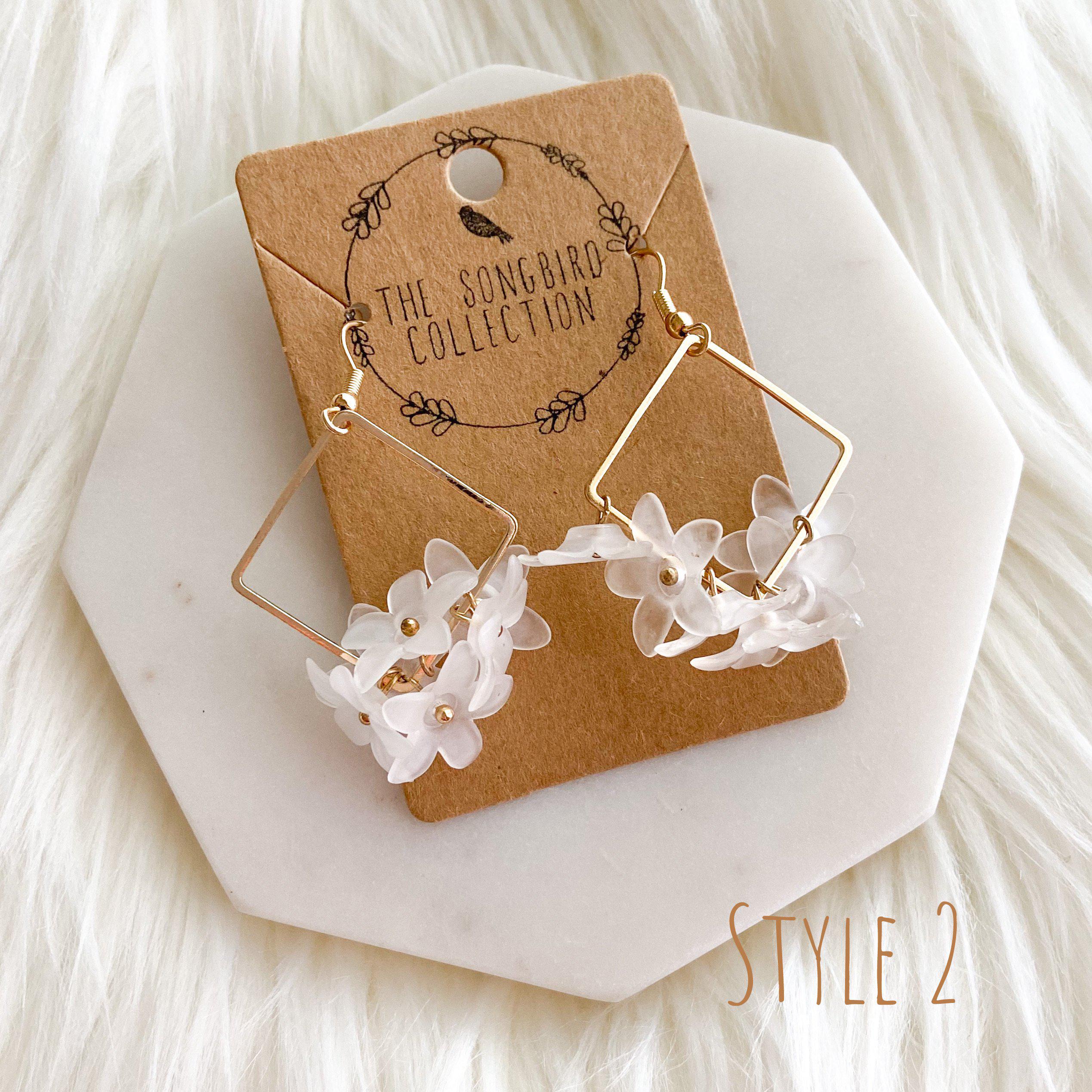Frosted Floral Earrings - 7 Styles - Image 14