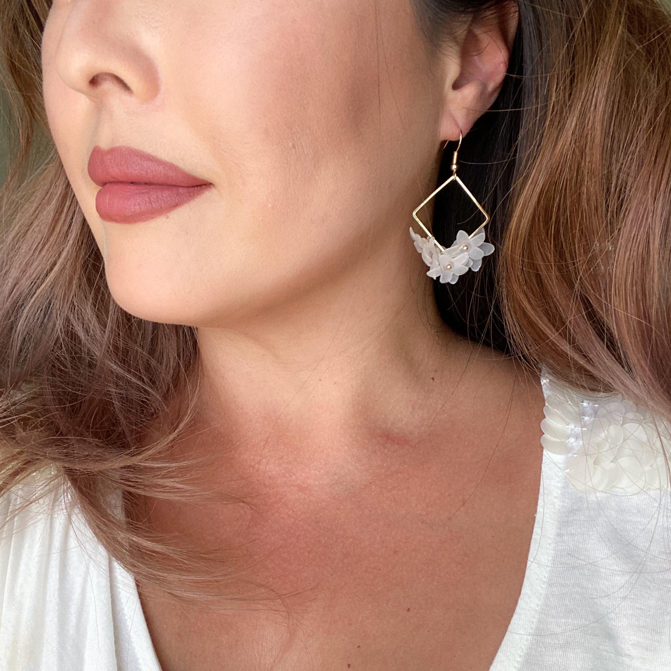 Frosted Floral Earrings - 7 Styles - Image 16
