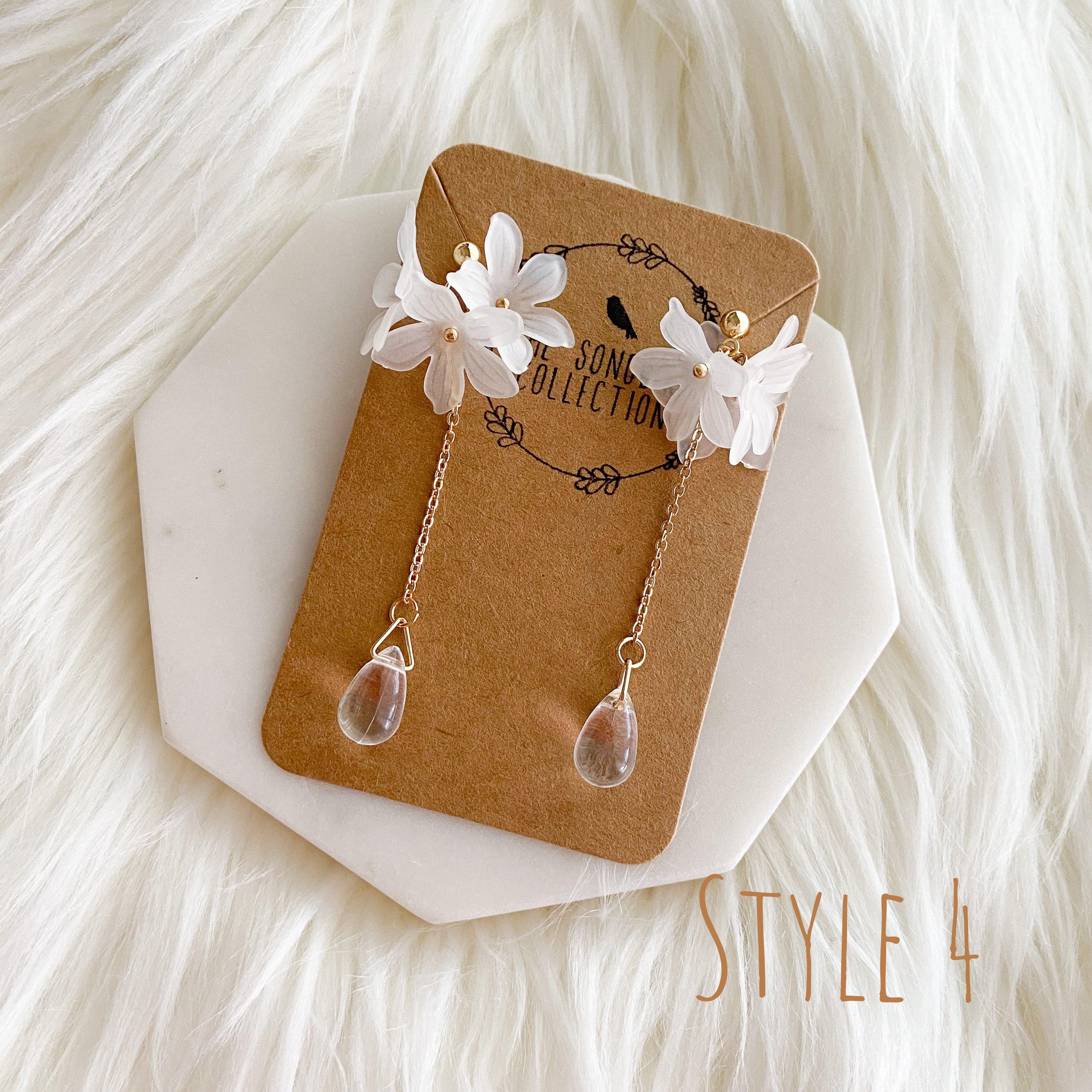 Frosted Floral Earrings - 7 Styles - Image 20