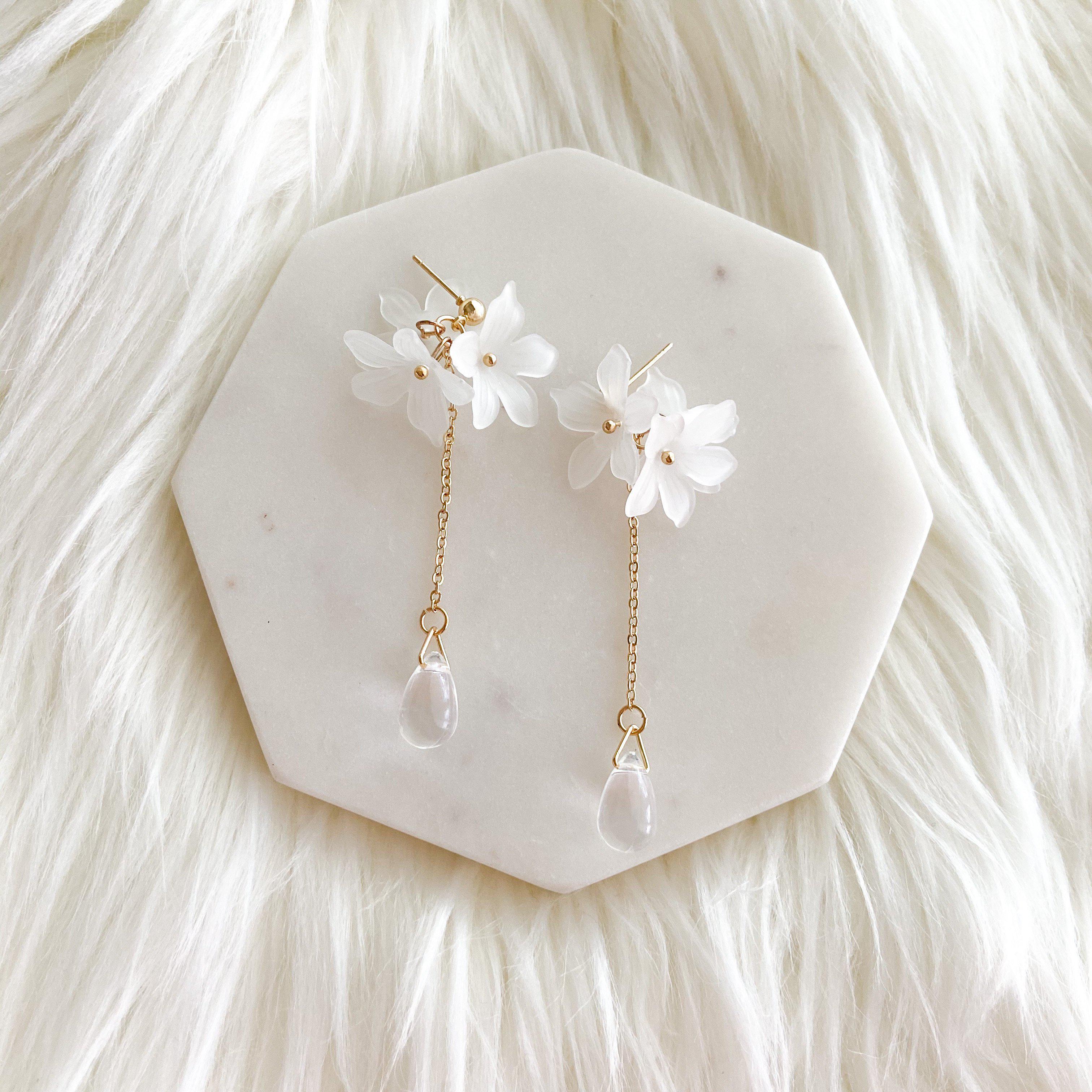 Frosted Floral Earrings - 7 Styles - Image 21