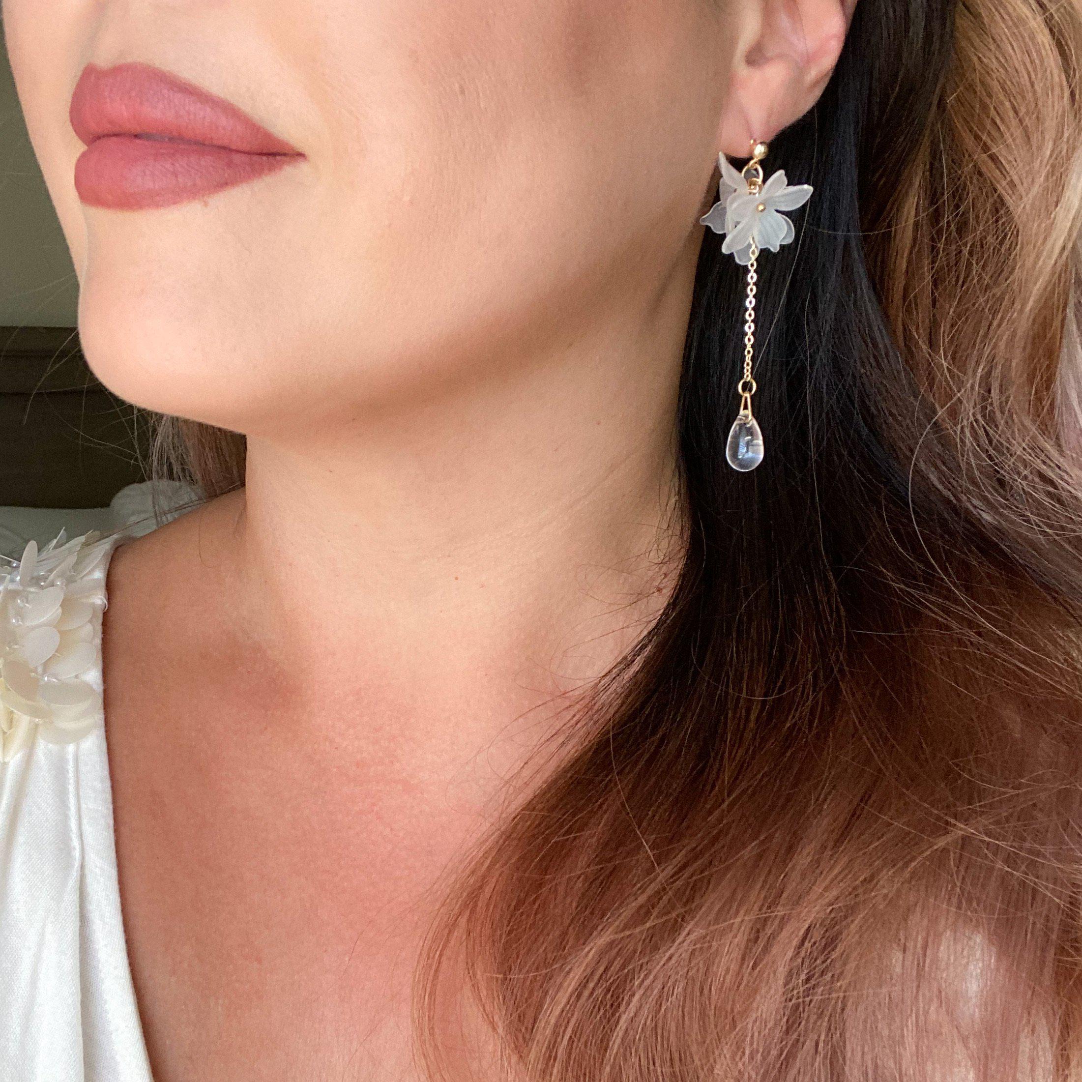 Frosted Floral Earrings - 7 Styles - Image 22