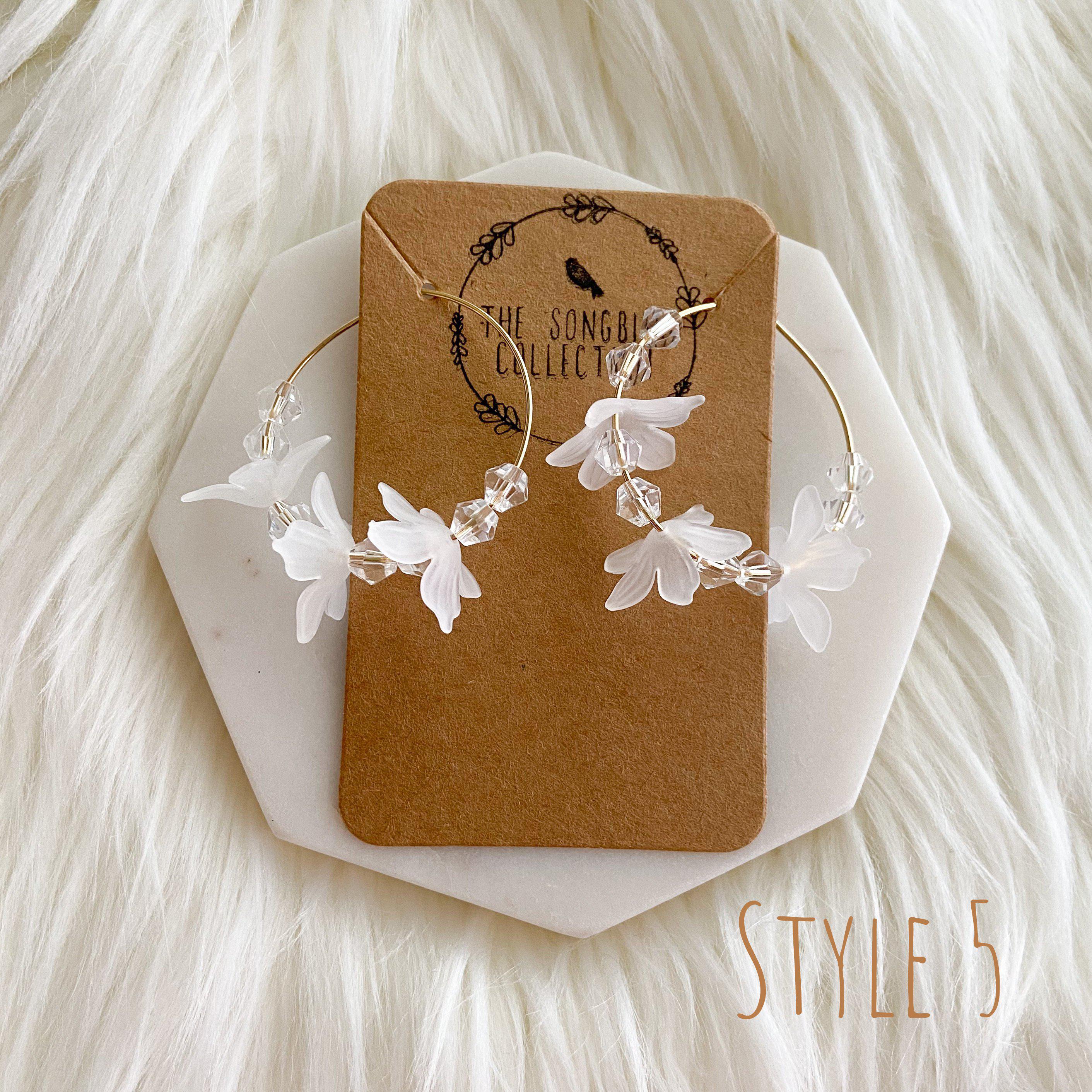 Frosted Floral Earrings - 7 Styles - Image 23
