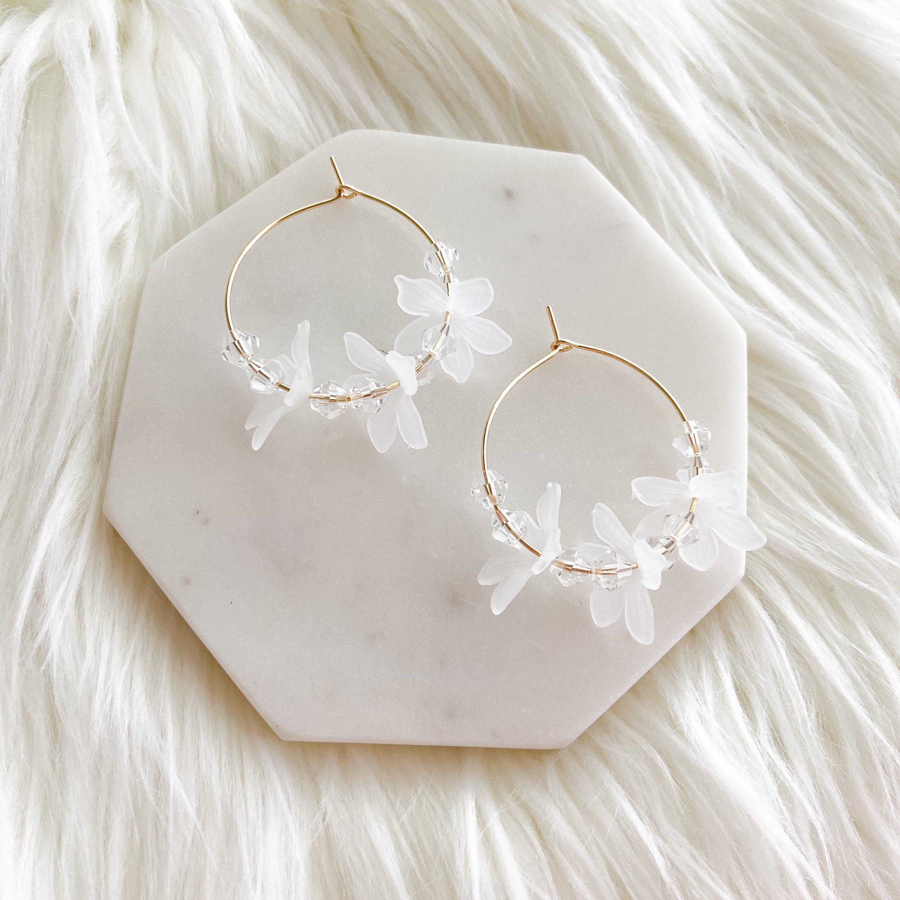 Frosted Floral Earrings - 7 Styles - Image 25